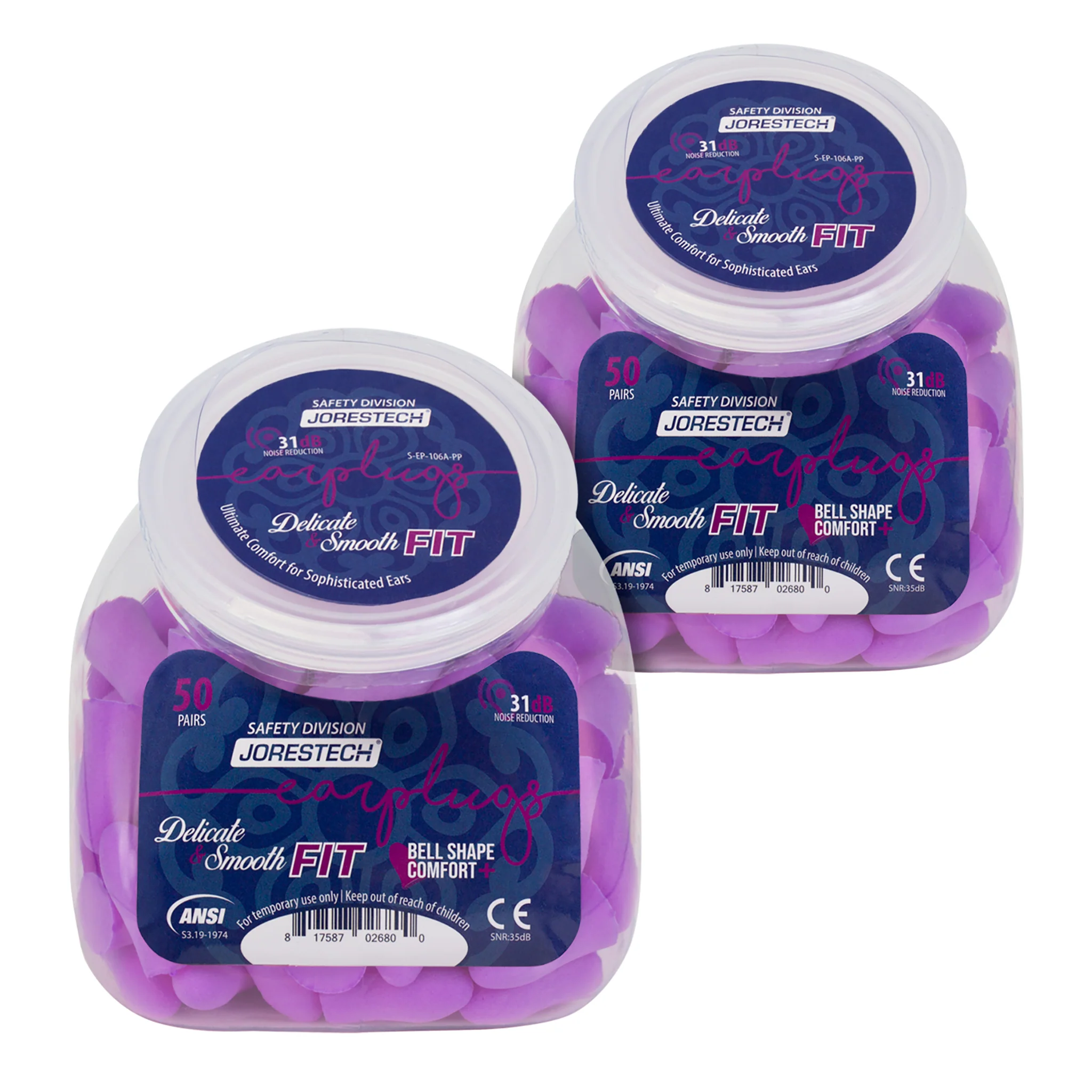 31dB NRR Bell-Shaped Soft Foam Earplugs – 50 Pairs - Image 9