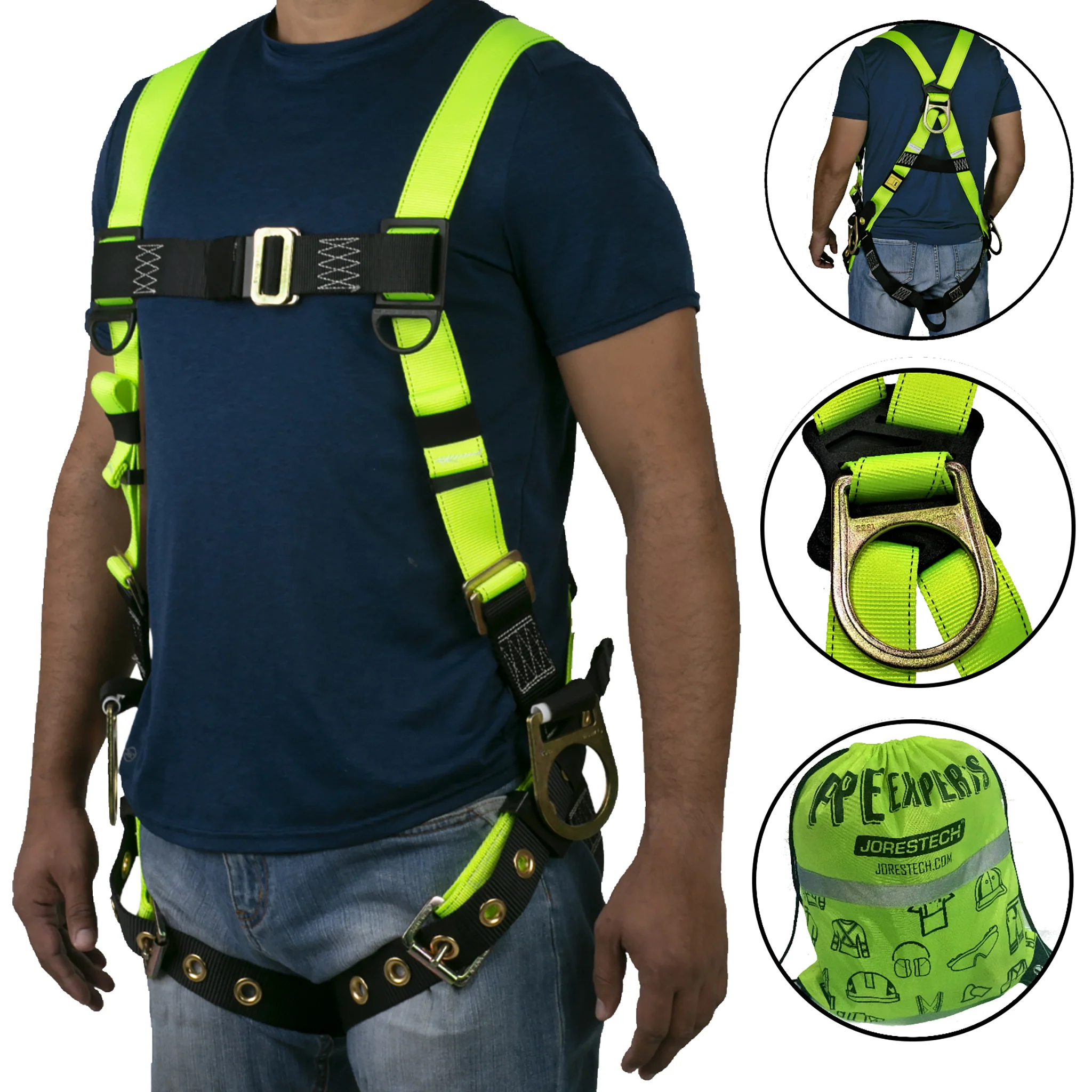 3D Fall Protection Safety Body Harness with Grommets - Image 3