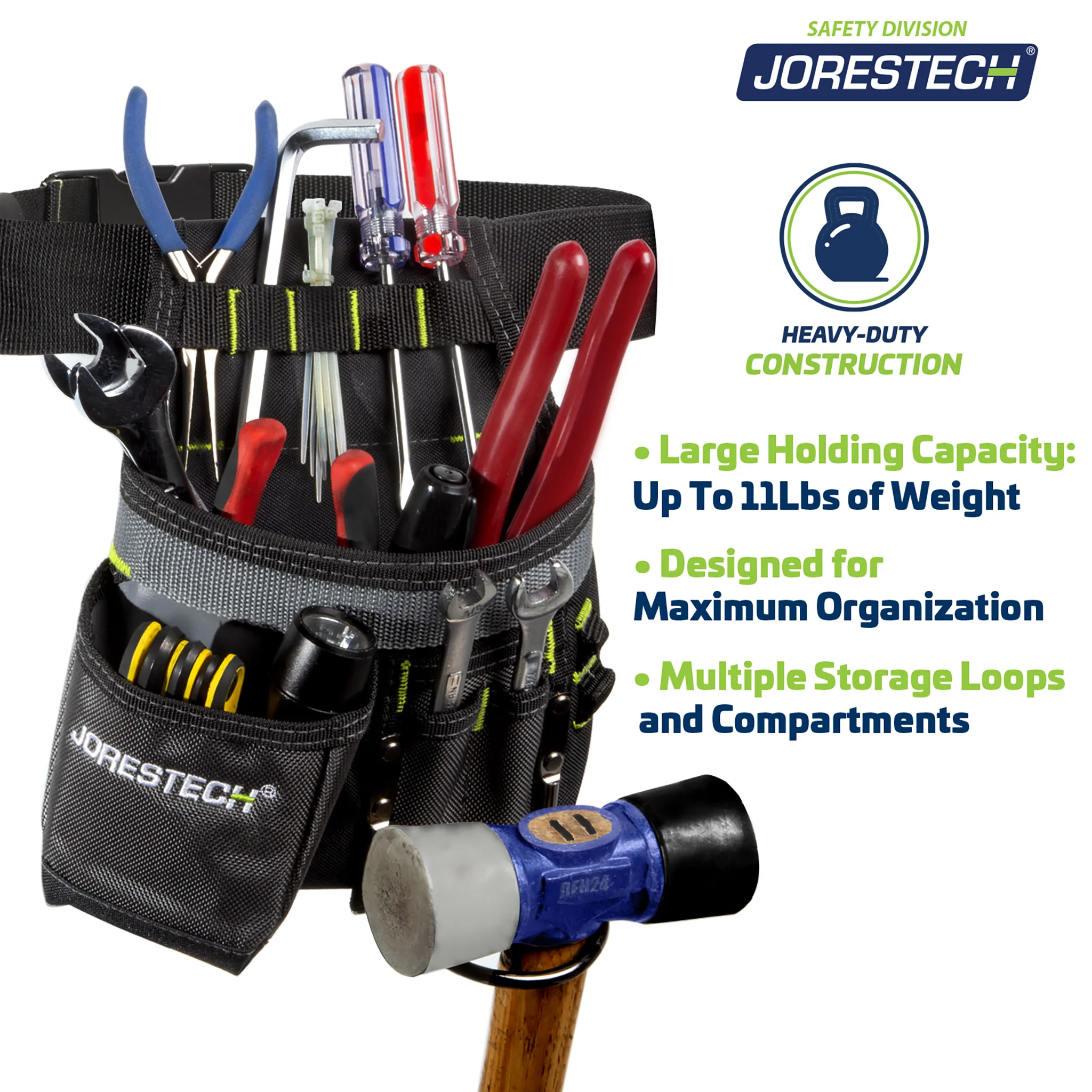 5 Pocket Tool Belt Pouch with Hammer Holder - Image 4
