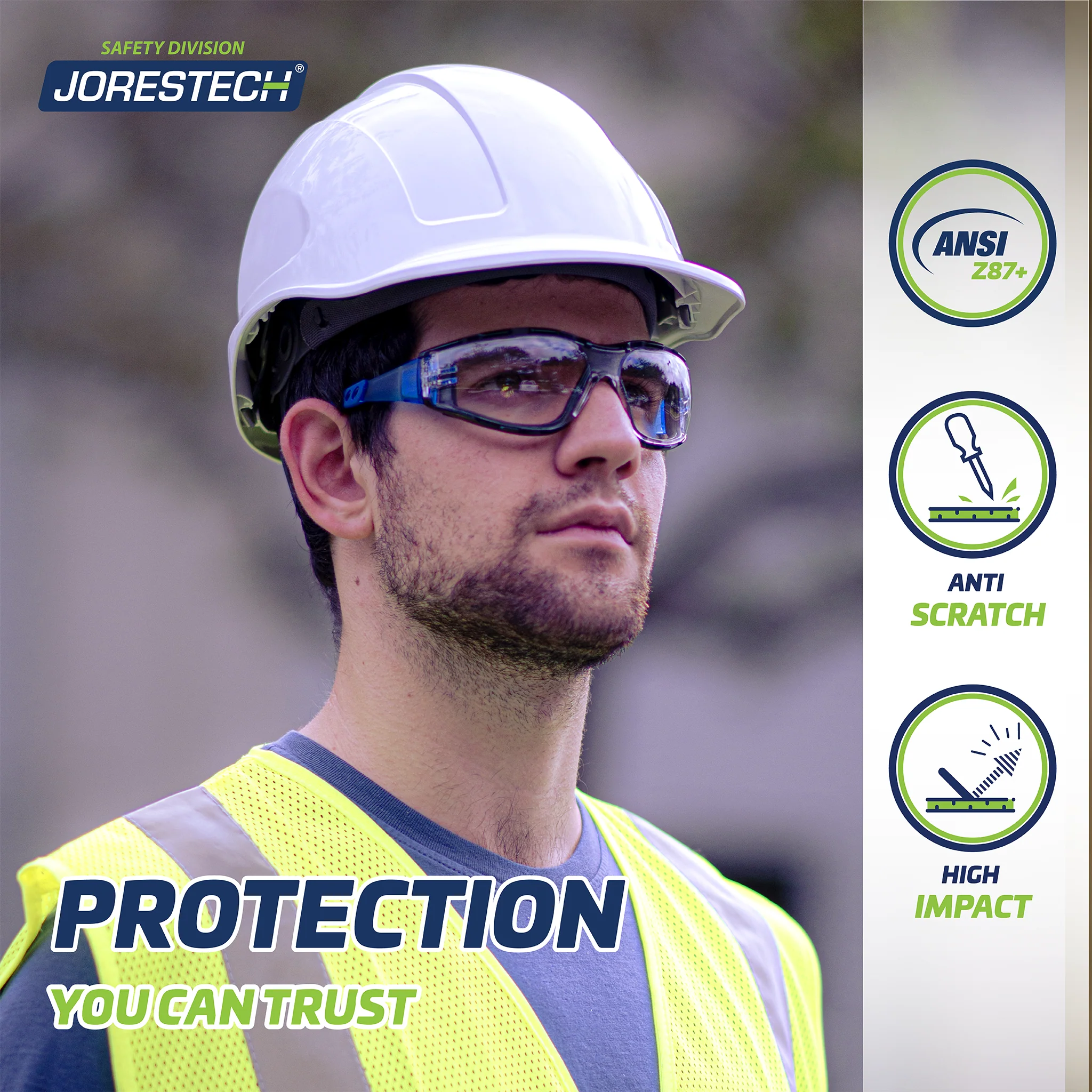 Anti-Fog Safety Glasses Convertible to Goggles with Removable Foam Seal, Temples & Headband - Image 8