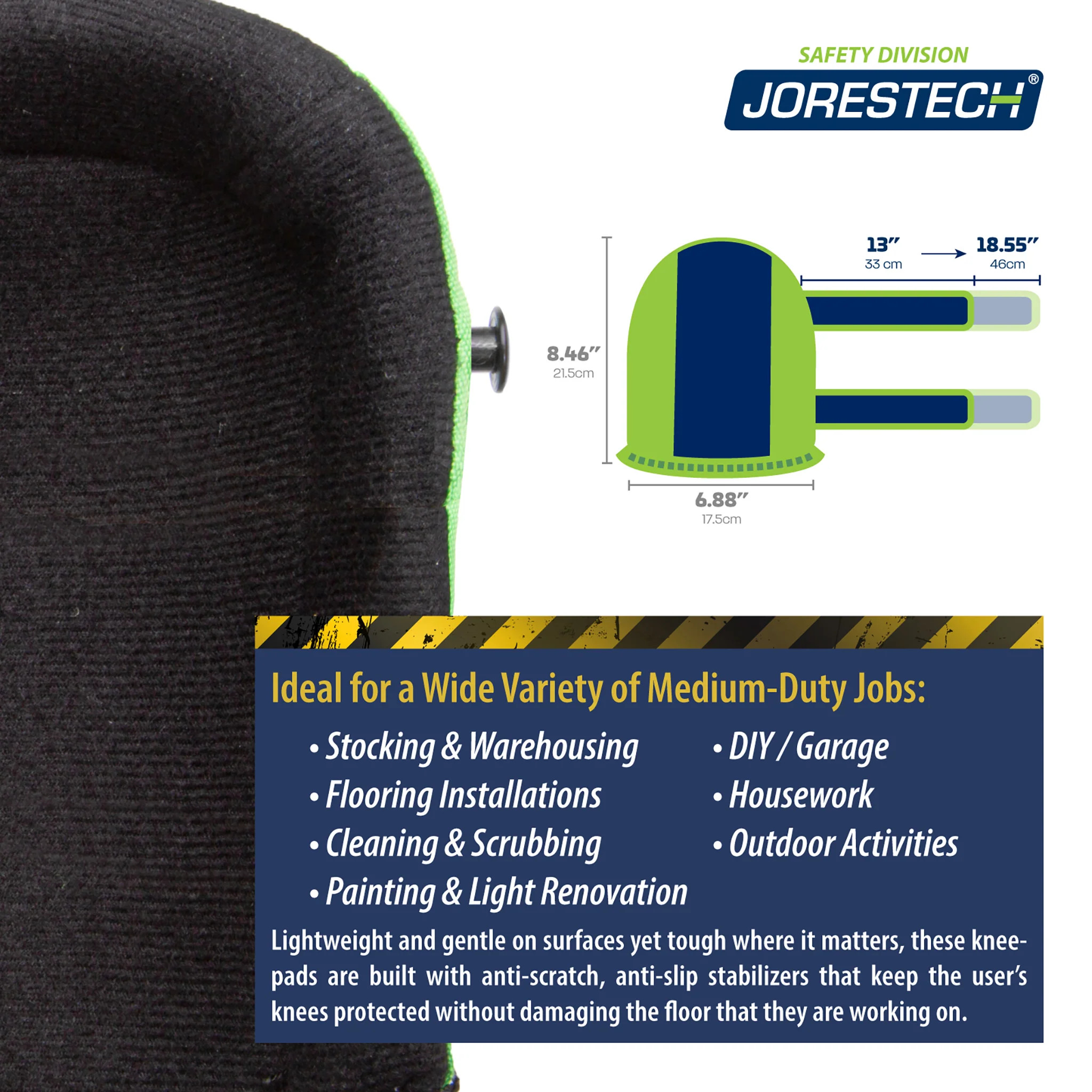 Anti-Skid Foam Knee Pads with Adjustable Dual Straps - Image 4