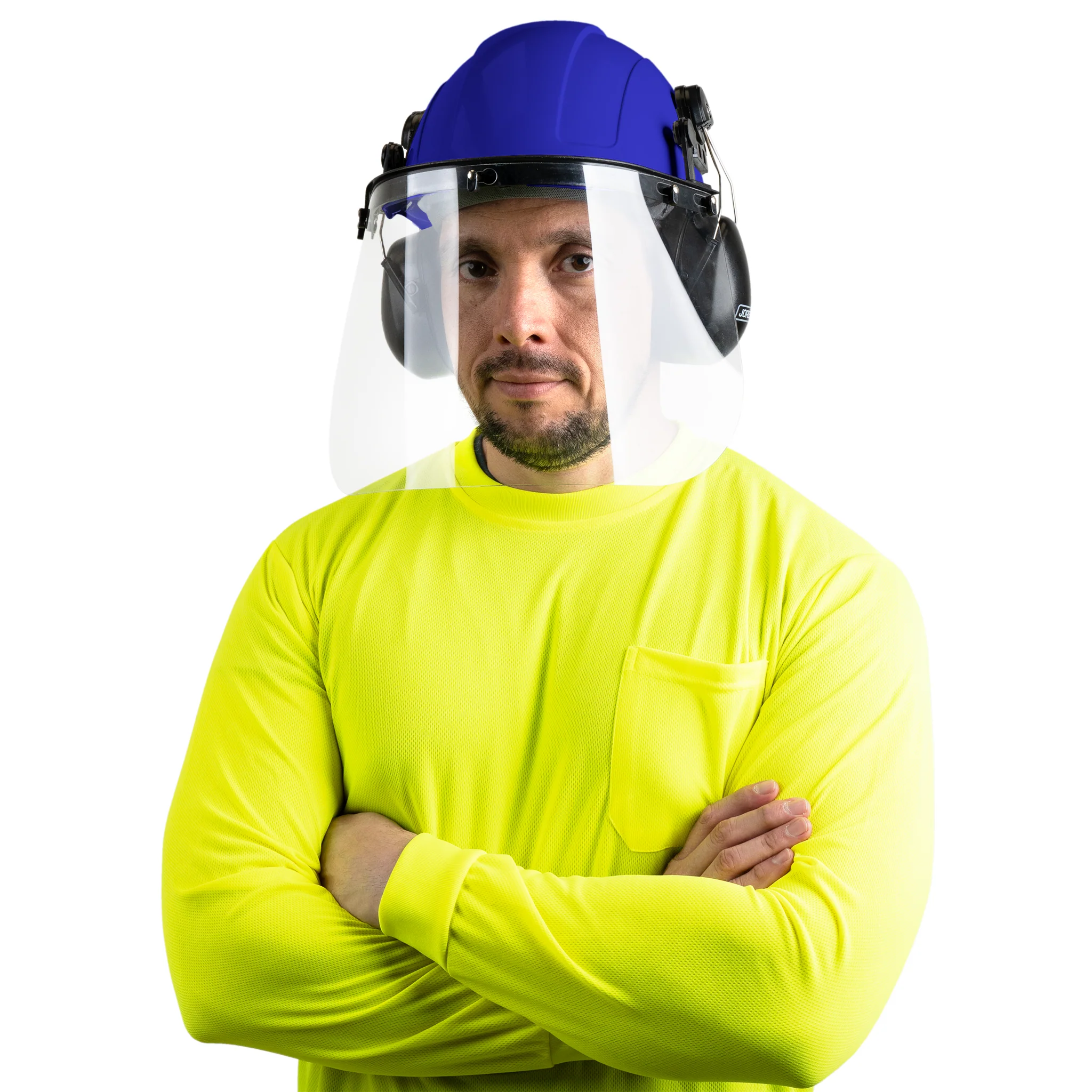 Cap-Style Hard Hat Kit with Mountable Earmuffs and Hi-Transparency Face Shield - Image 15