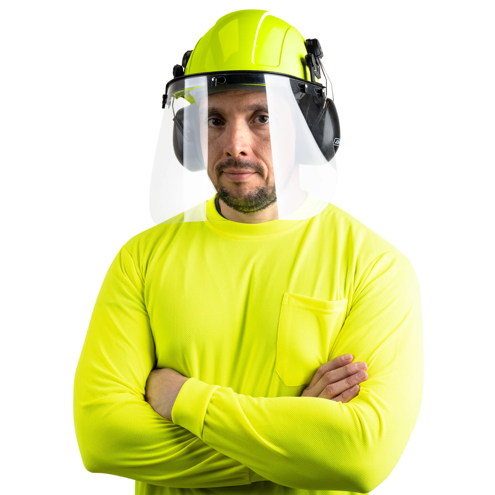 Cap-Style Hard Hat Kit with Mountable Earmuffs and Hi-Transparency Face Shield - Image 25