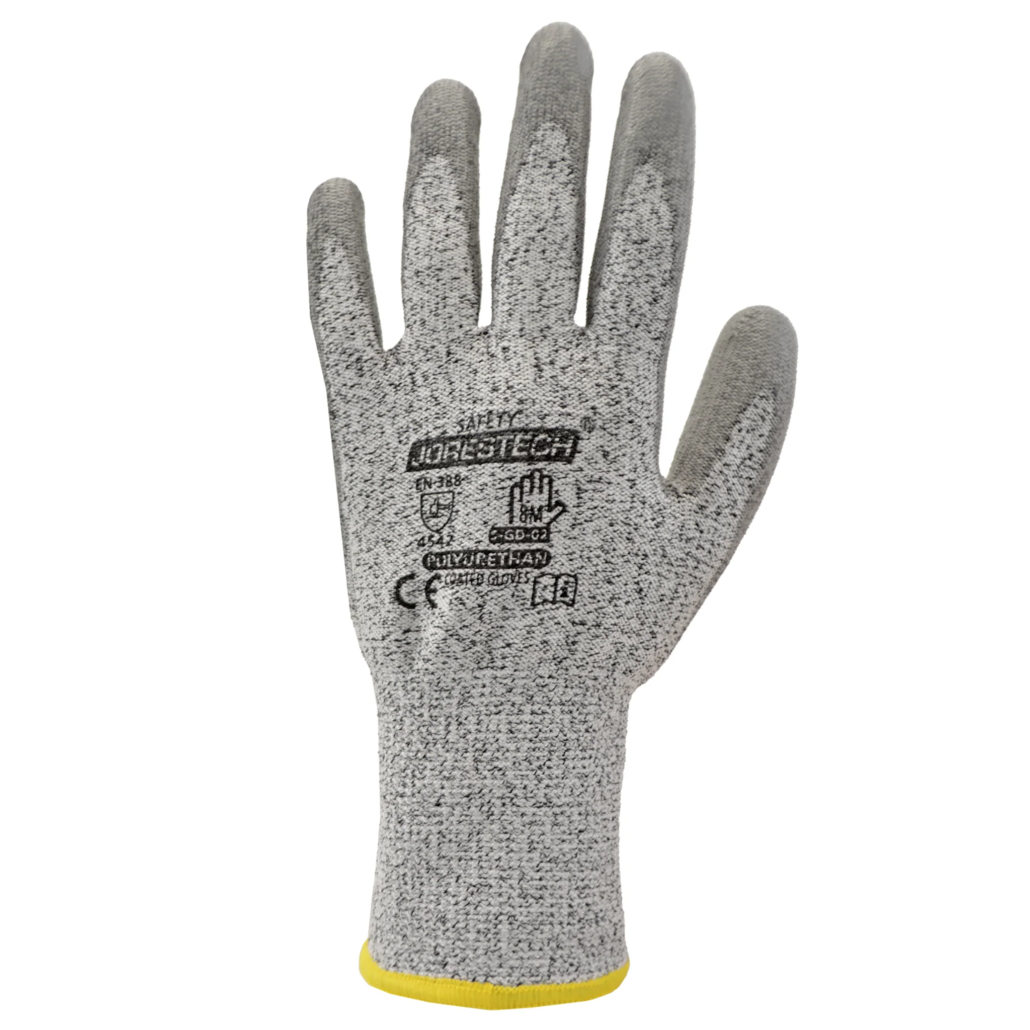 Cut-Resistant Safety Work Gloves with Polyurethane Dipped Palms - Pack of 12 - Image 5