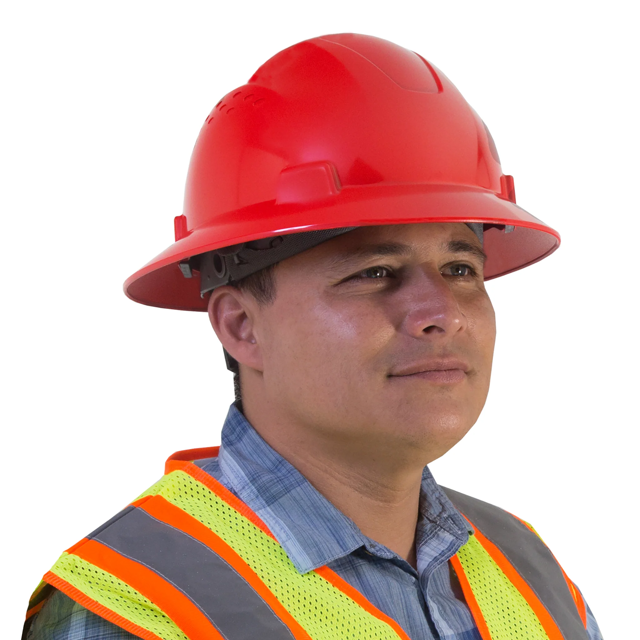 Full Brim Safety Hard Hat with 4 Point Suspension - Image 4