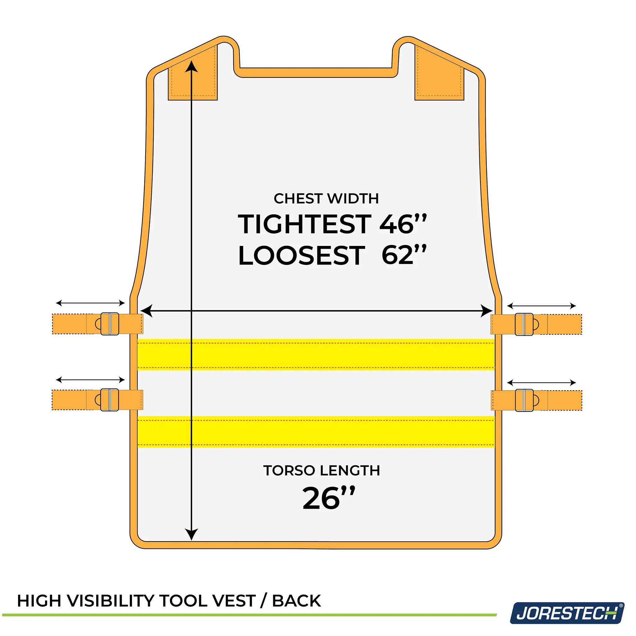 Hi-Vis Adjustable Tool Vest with Reflective Strips - Image 4