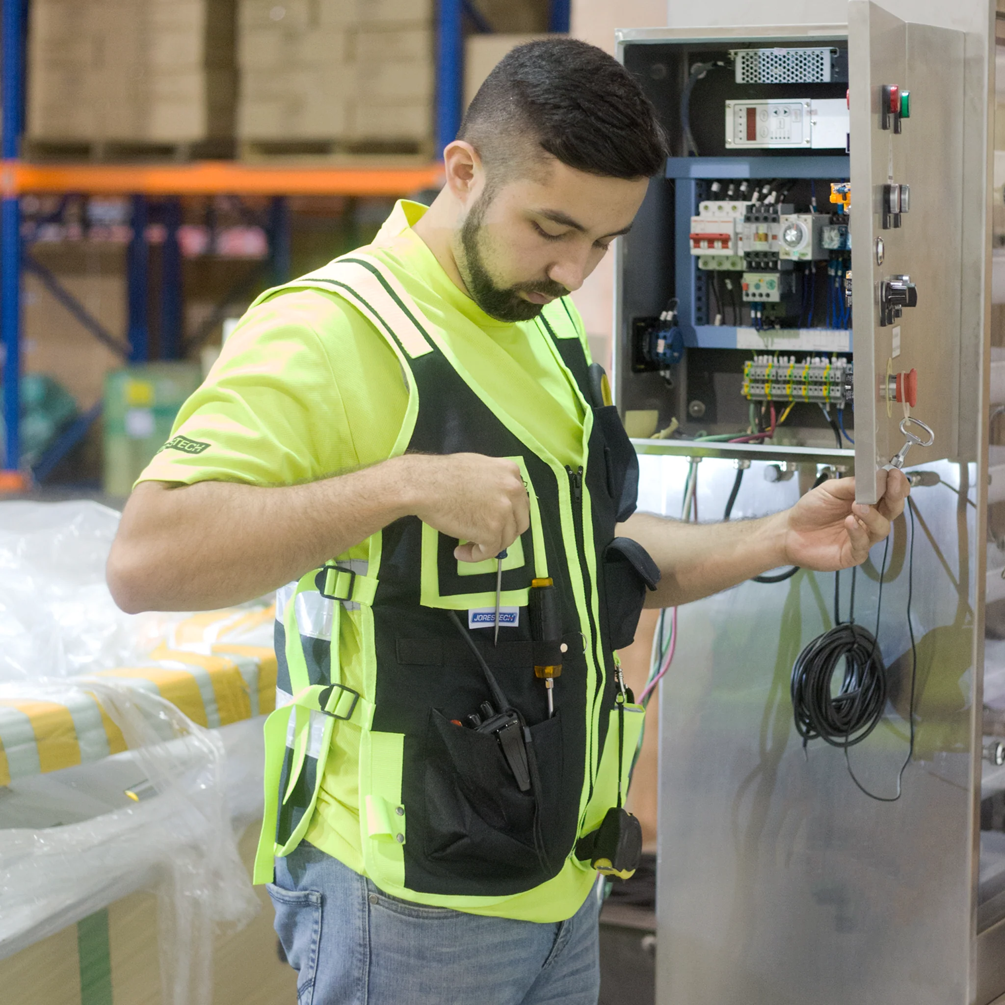 Hi-Vis Adjustable Tool Vest with Reflective Strips - Image 8
