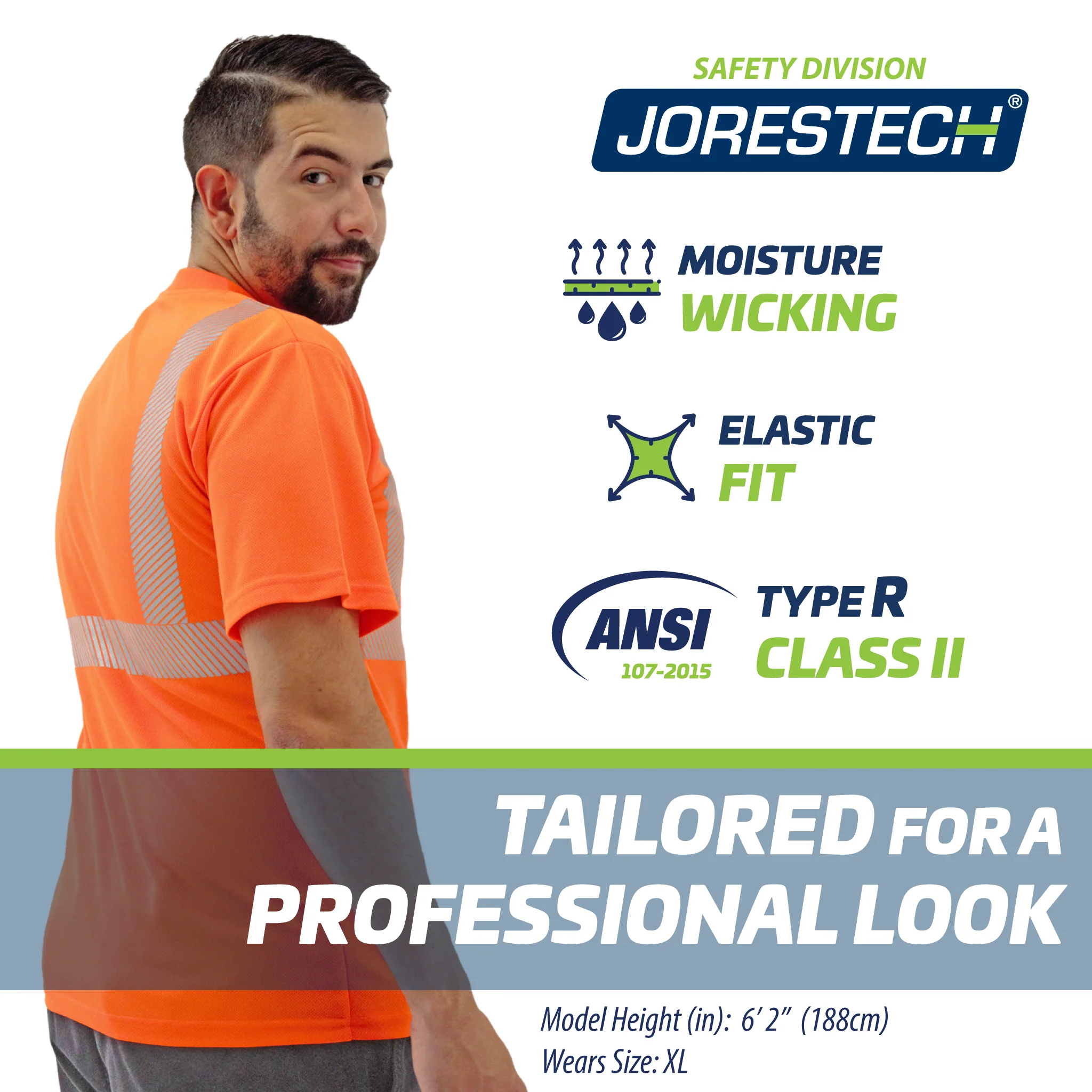 Jorestech Heat Transfer Reflective Safety Shirt with Pocket – Class 2 Compliant - Image 13