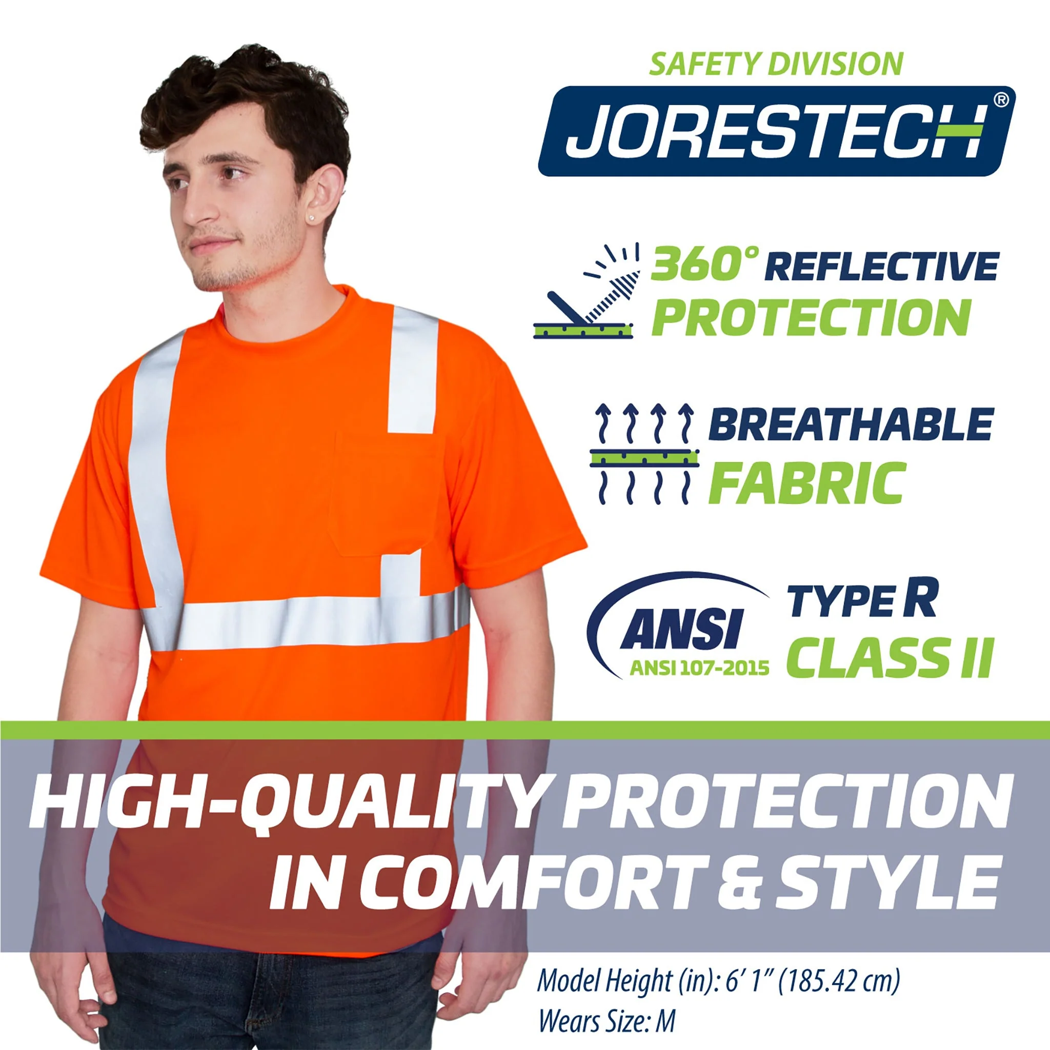 Hi-Vis Heat Transfer Reflective Safety Pocket Shirt - Image 12