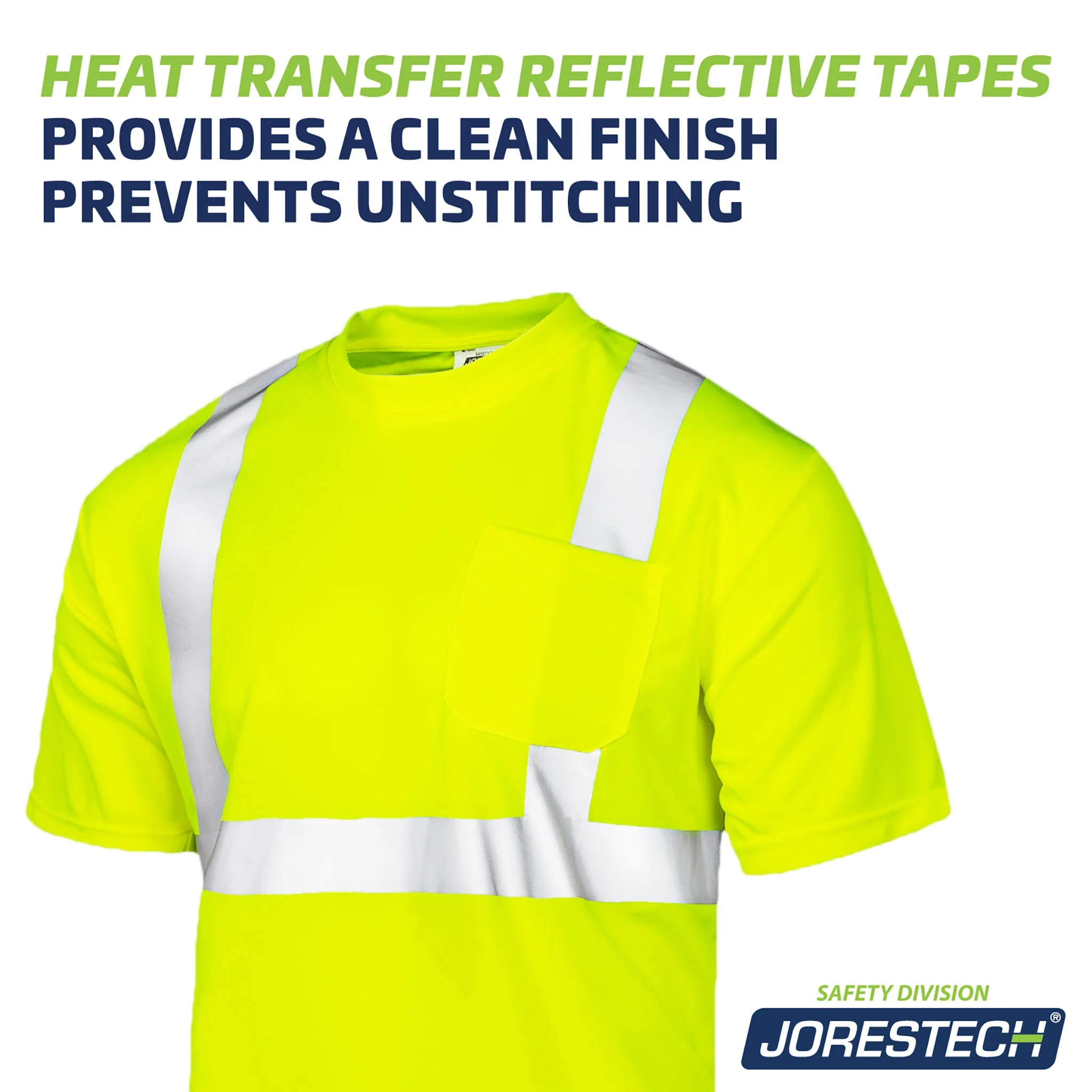 Hi-Vis Heat Transfer Reflective Safety Pocket Shirt - Image 5