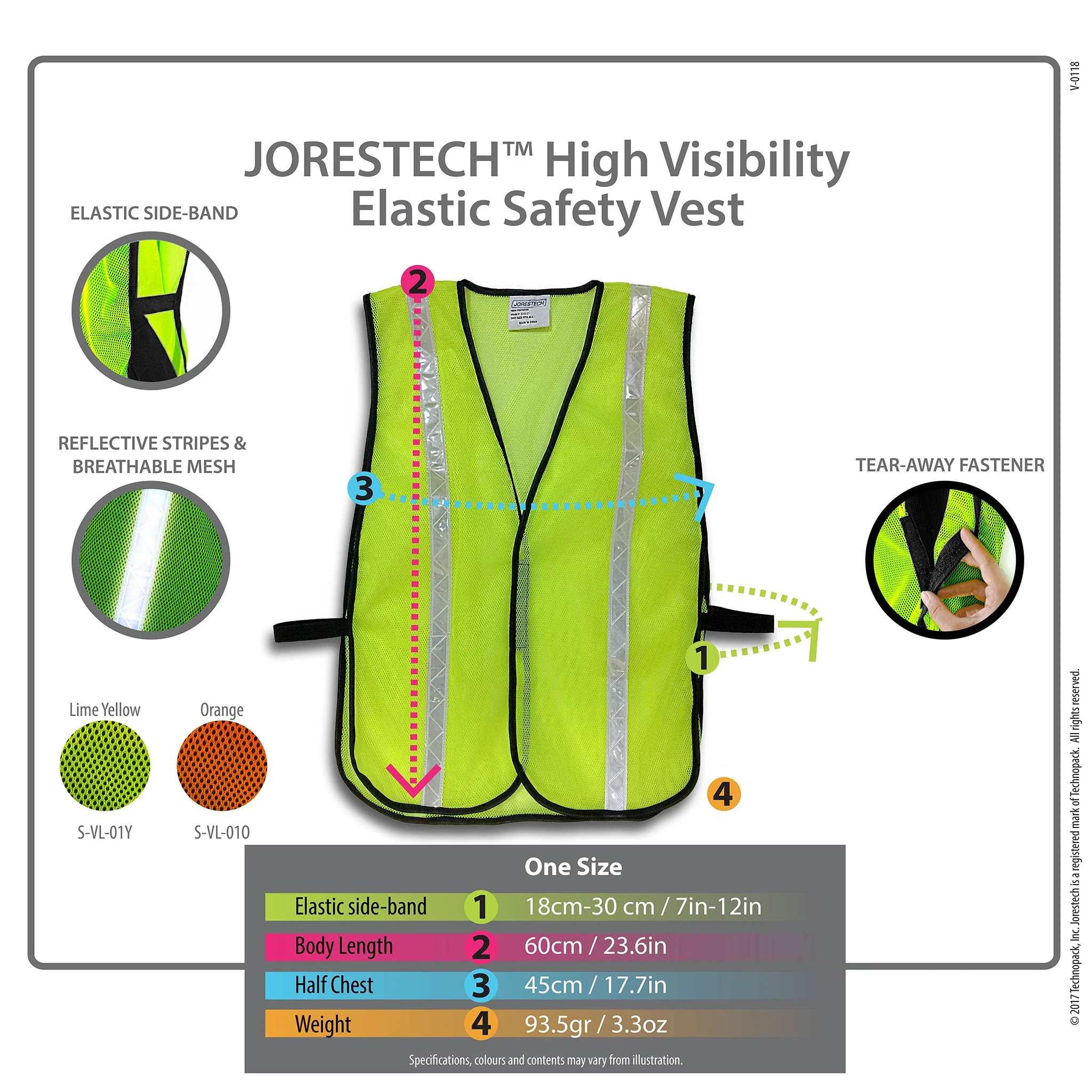Hi-Vis Mesh Safety Vest with 1” Reflective Strip - Image 3