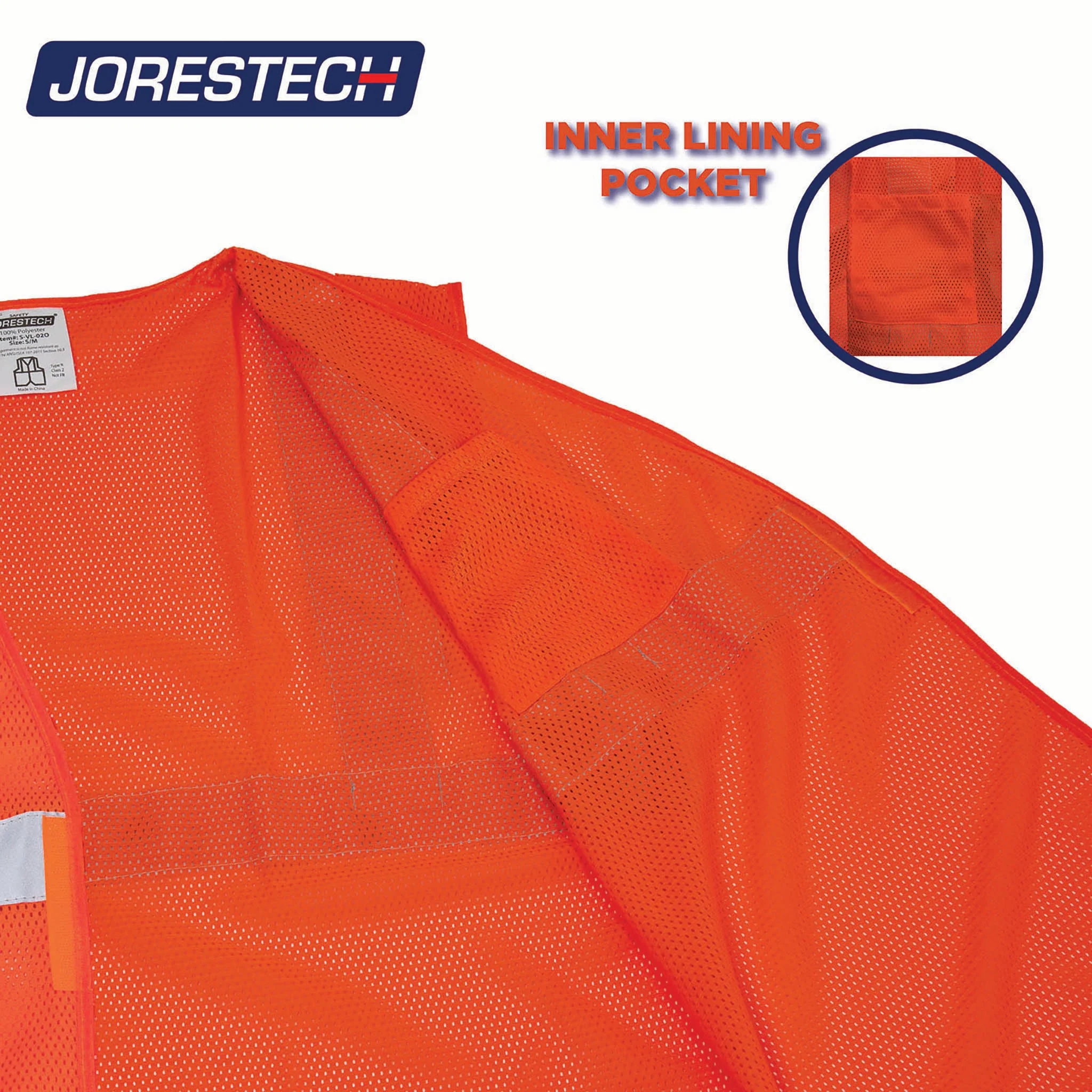 Hi-Vis Mesh Safety Vest with 2” Reflective Strips and Pocket - Image 14