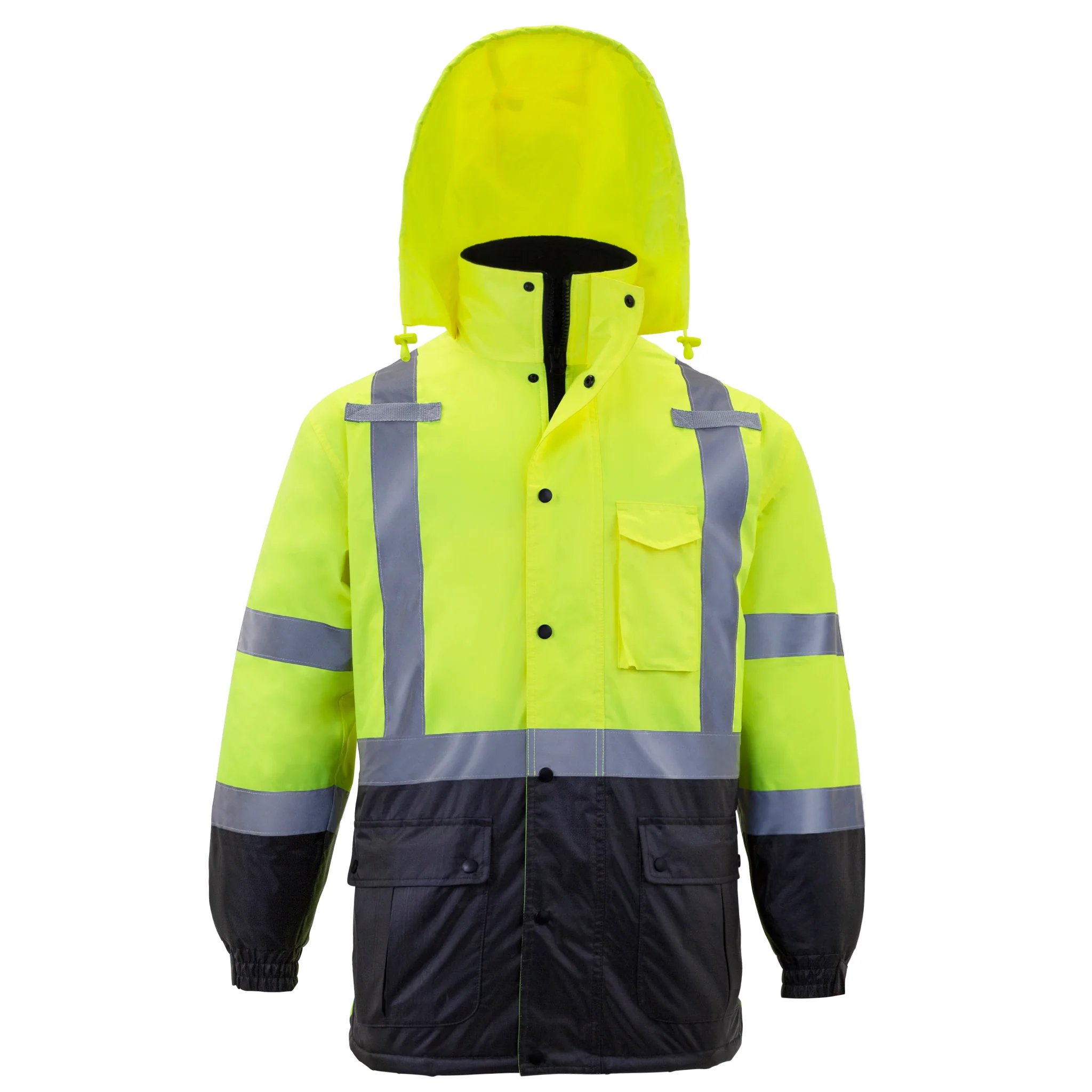 Hi-Vis Parka Safety Jacket with Reflective Stripes - Image 4
