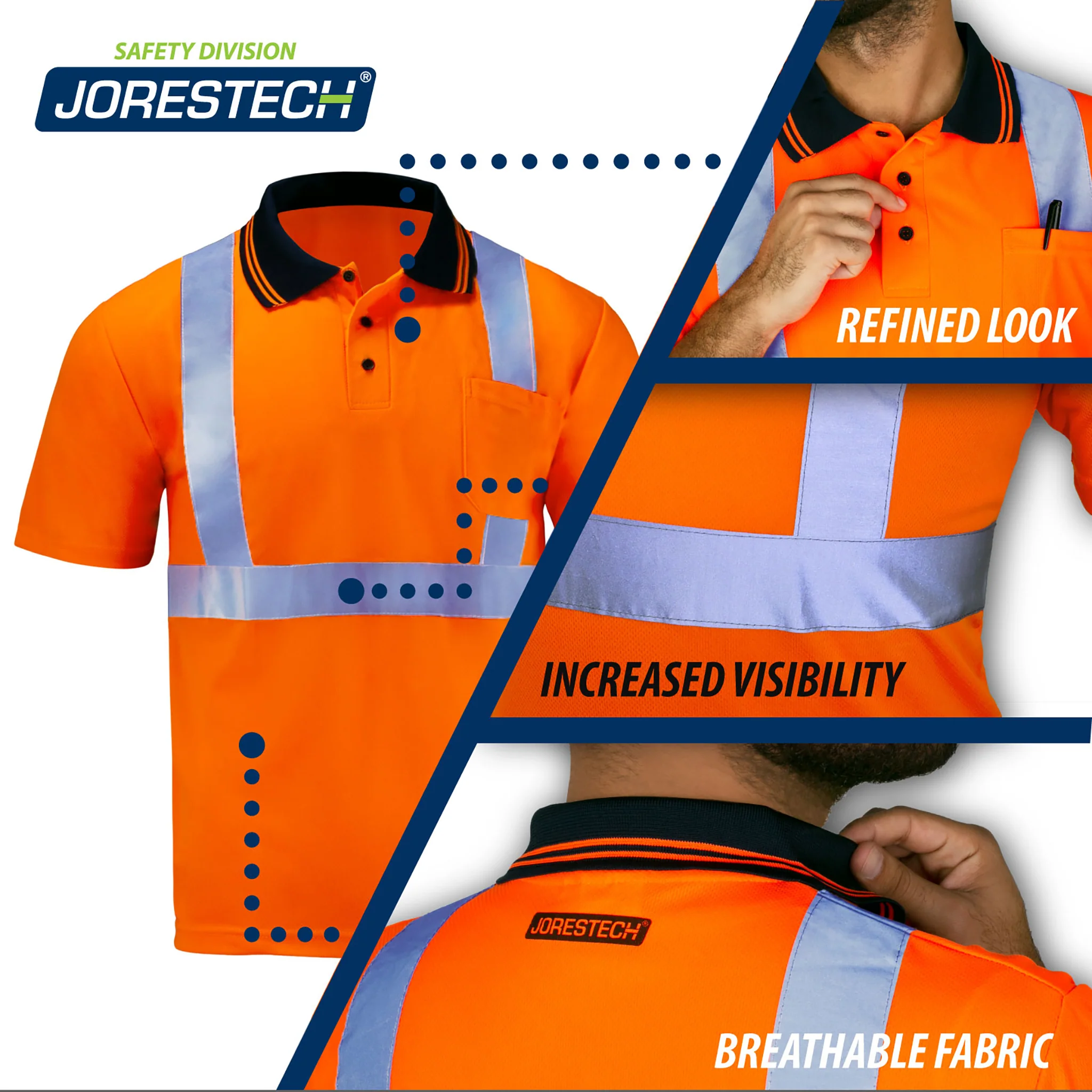 Hi-Vis Reflective Safety Polo Shirt - Image 16