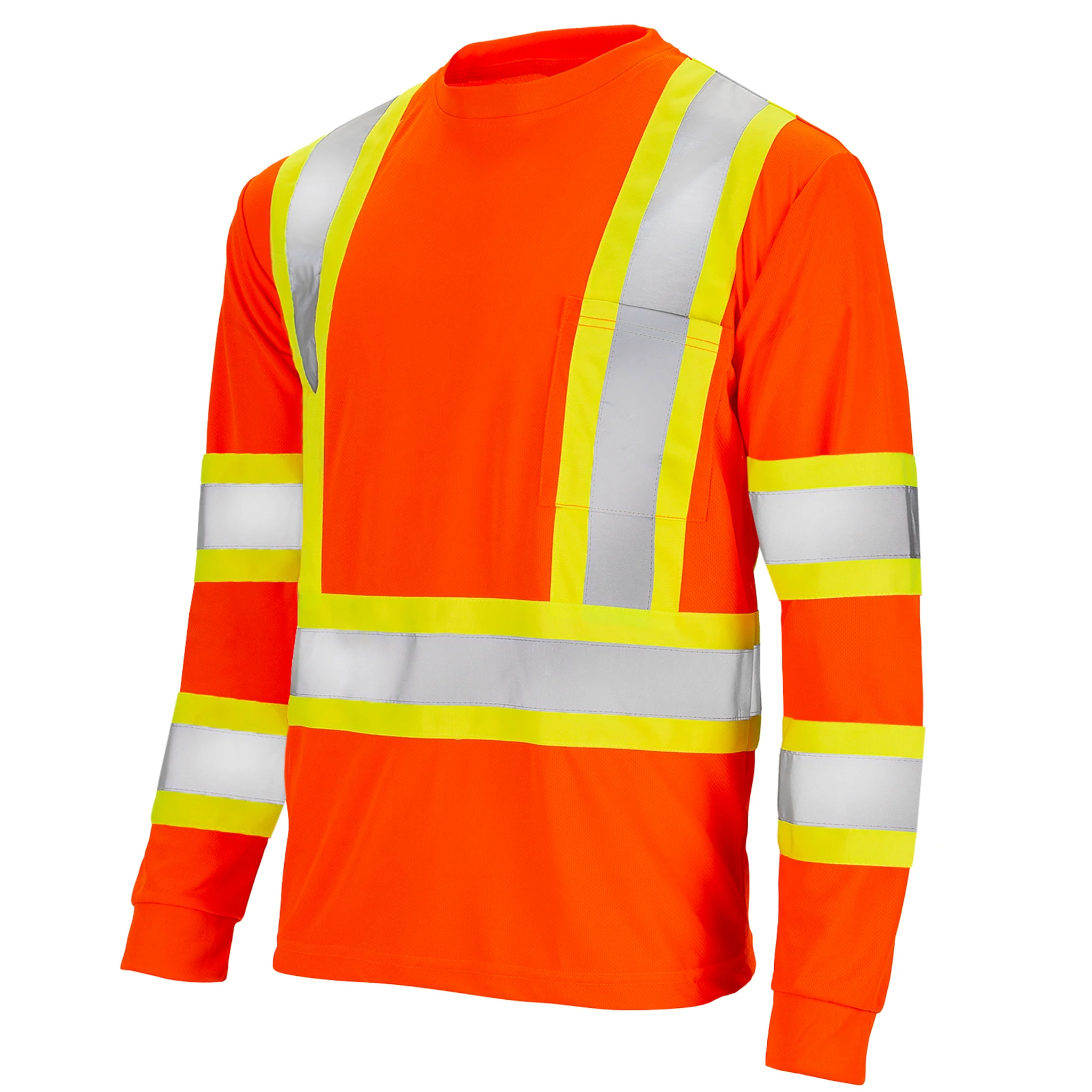 Hi-Vis Reflective Two-Tone Long Sleeve Safety Shirt - Image 10