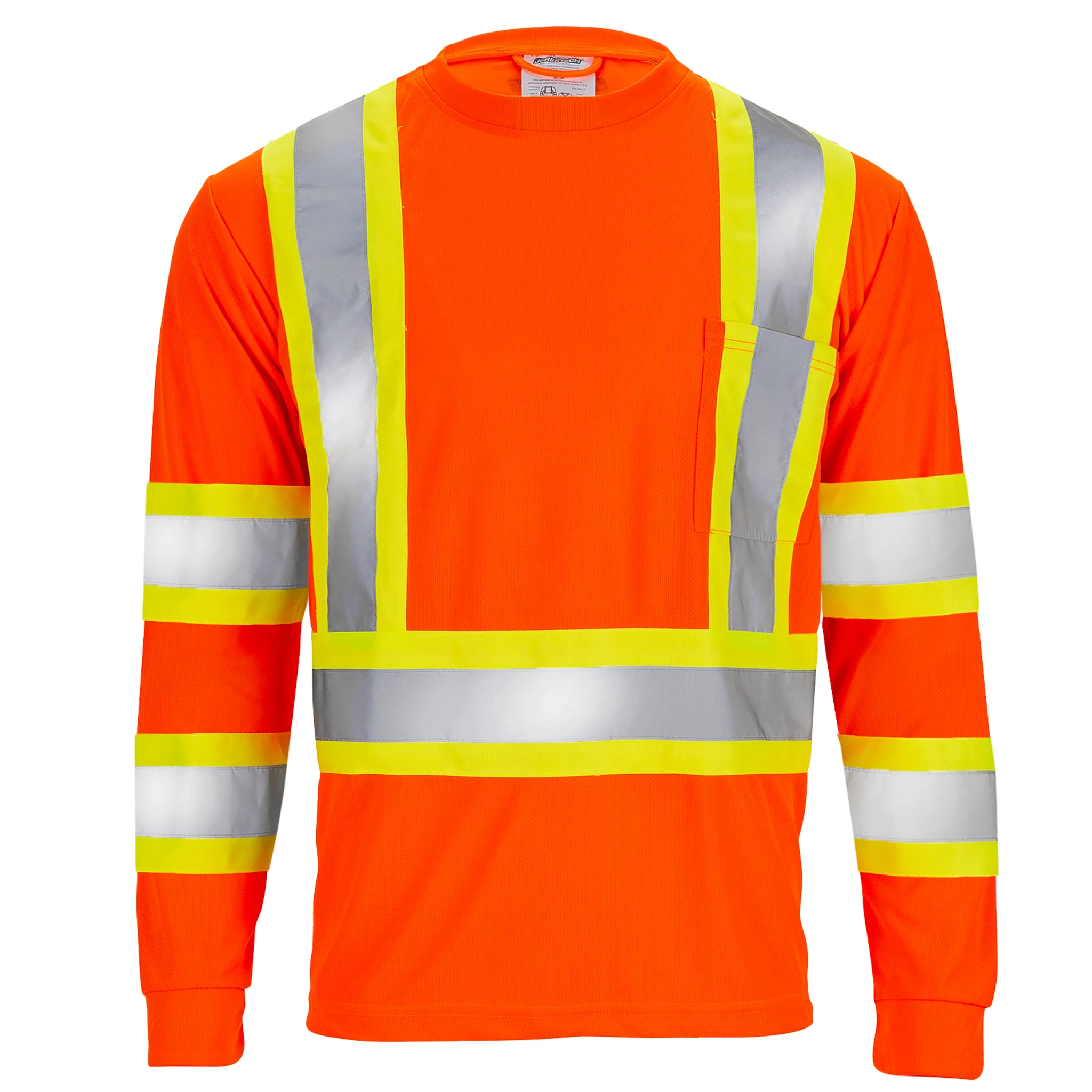 Hi-Vis Reflective Two-Tone Long Sleeve Safety Shirt - Image 11