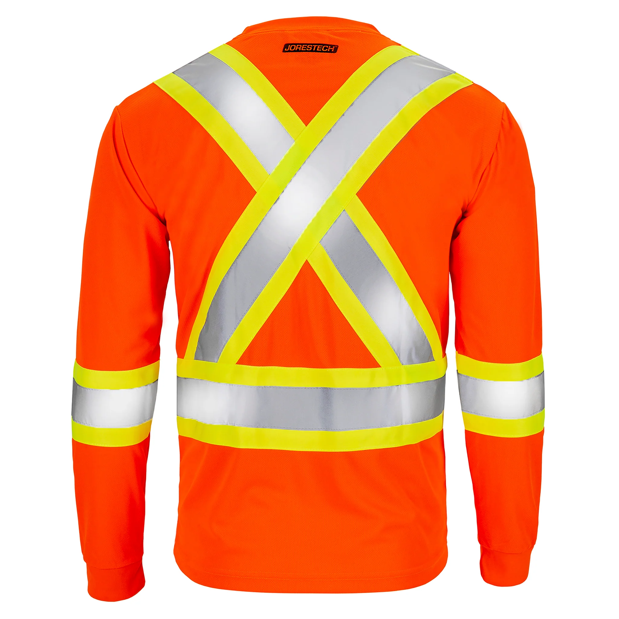 High Vis Orange Shirt | Two-Tone Reflective Long Sleeve in Orange, Lime, Black - Image 17
