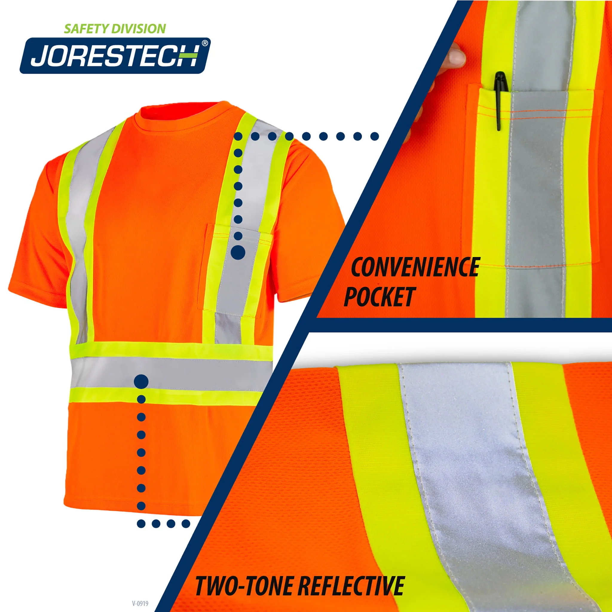 Hi-Vis X-Back Reflective Two-Tone Safety Pocket Shirt - Image 20