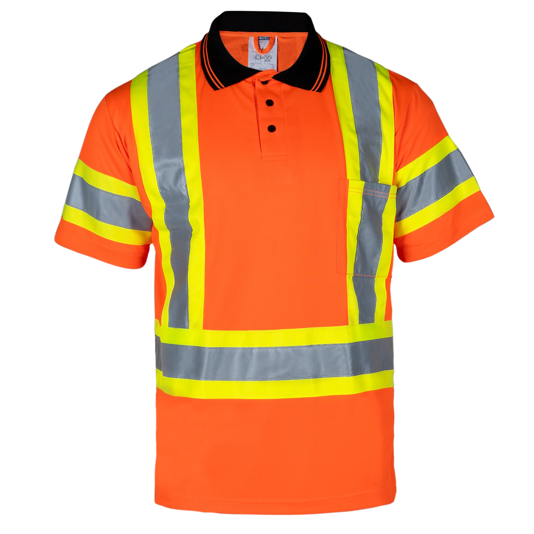 Hi-Vis Reflective Two-Tone Safety Polo Shirt - Image 21