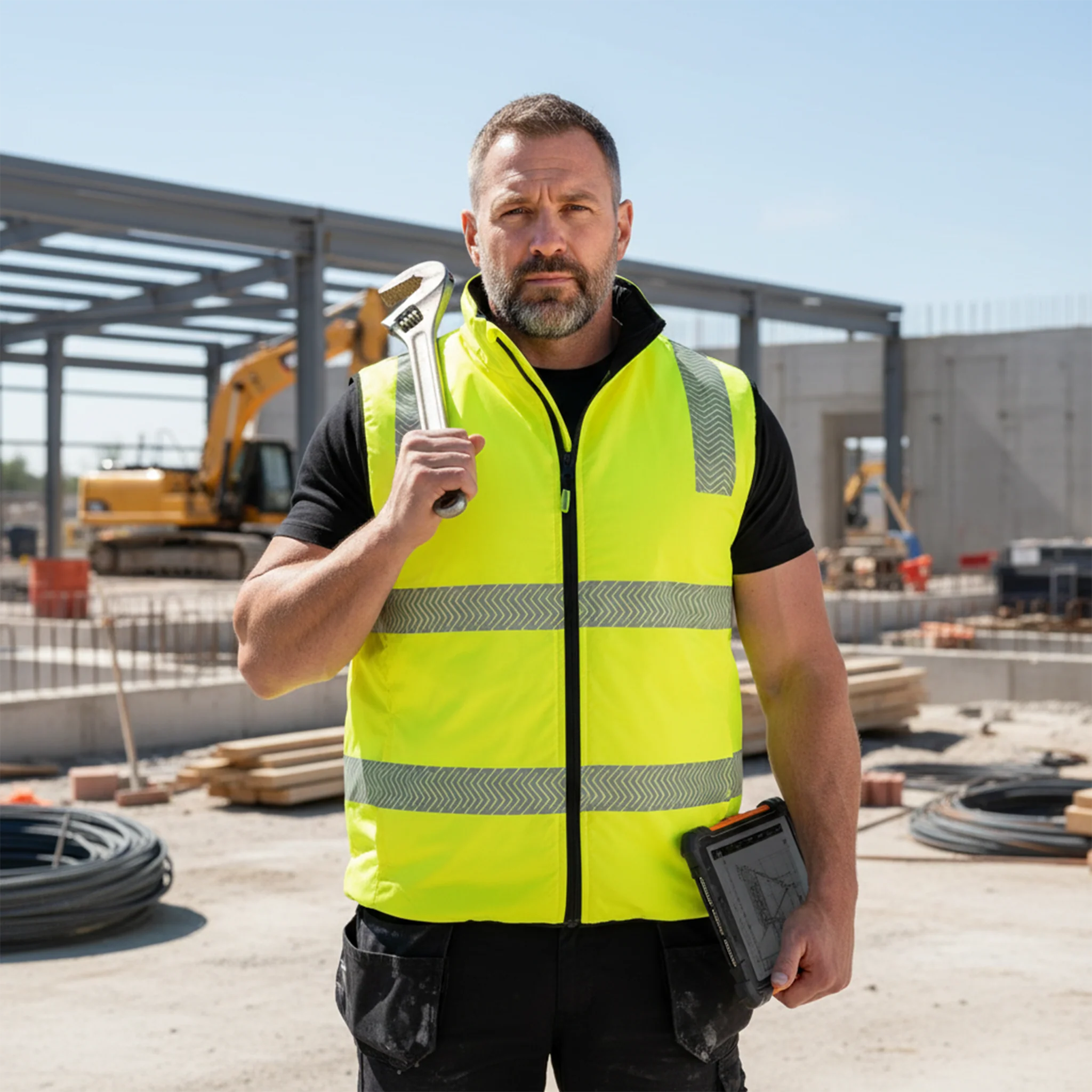 Hi Vis Reversible Insulated Safety Vest with Reflective Thermal Transfer Strips - Image 18