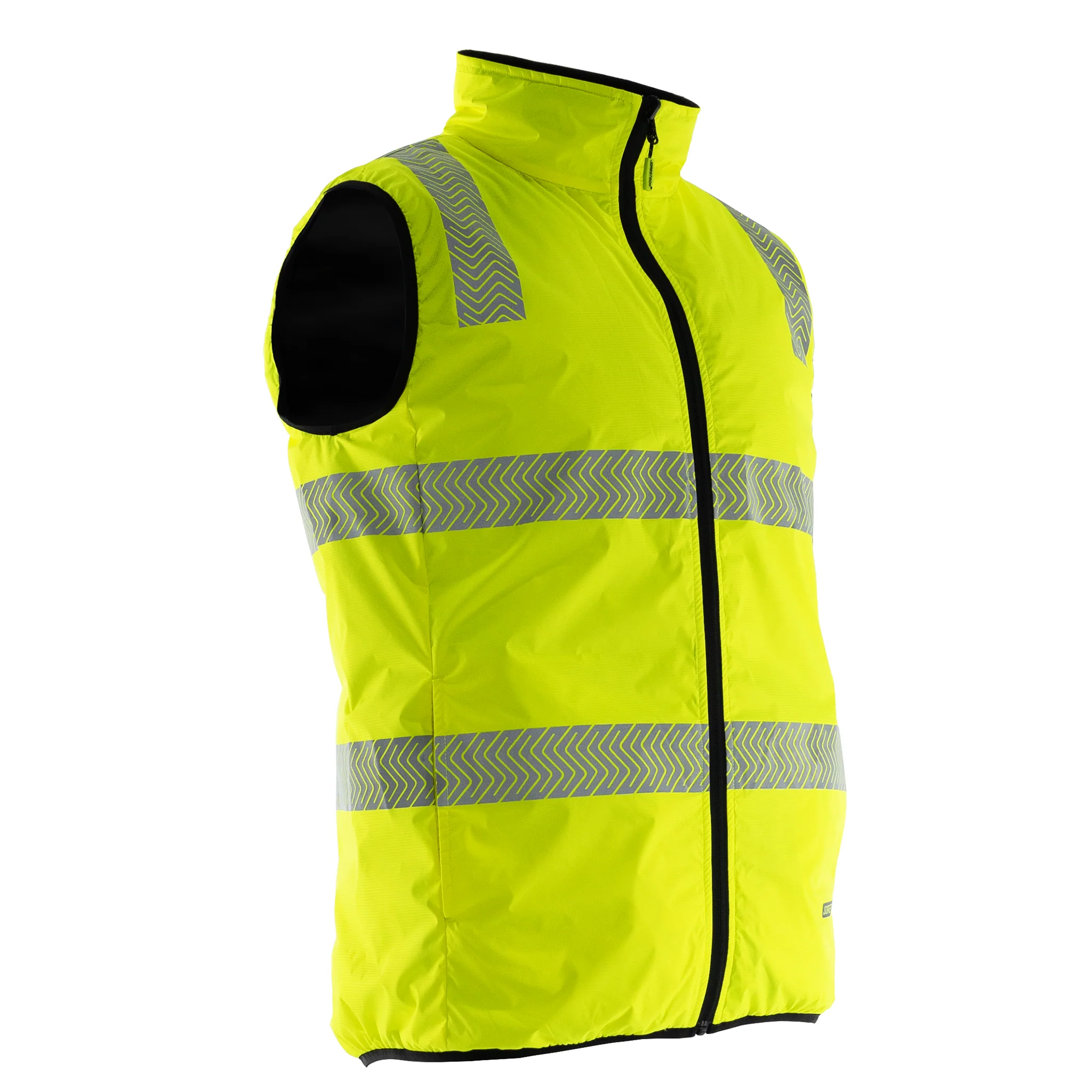 Hi Vis Reversible Insulated Safety Vest with Reflective Thermal Transfer Strips - Image 4