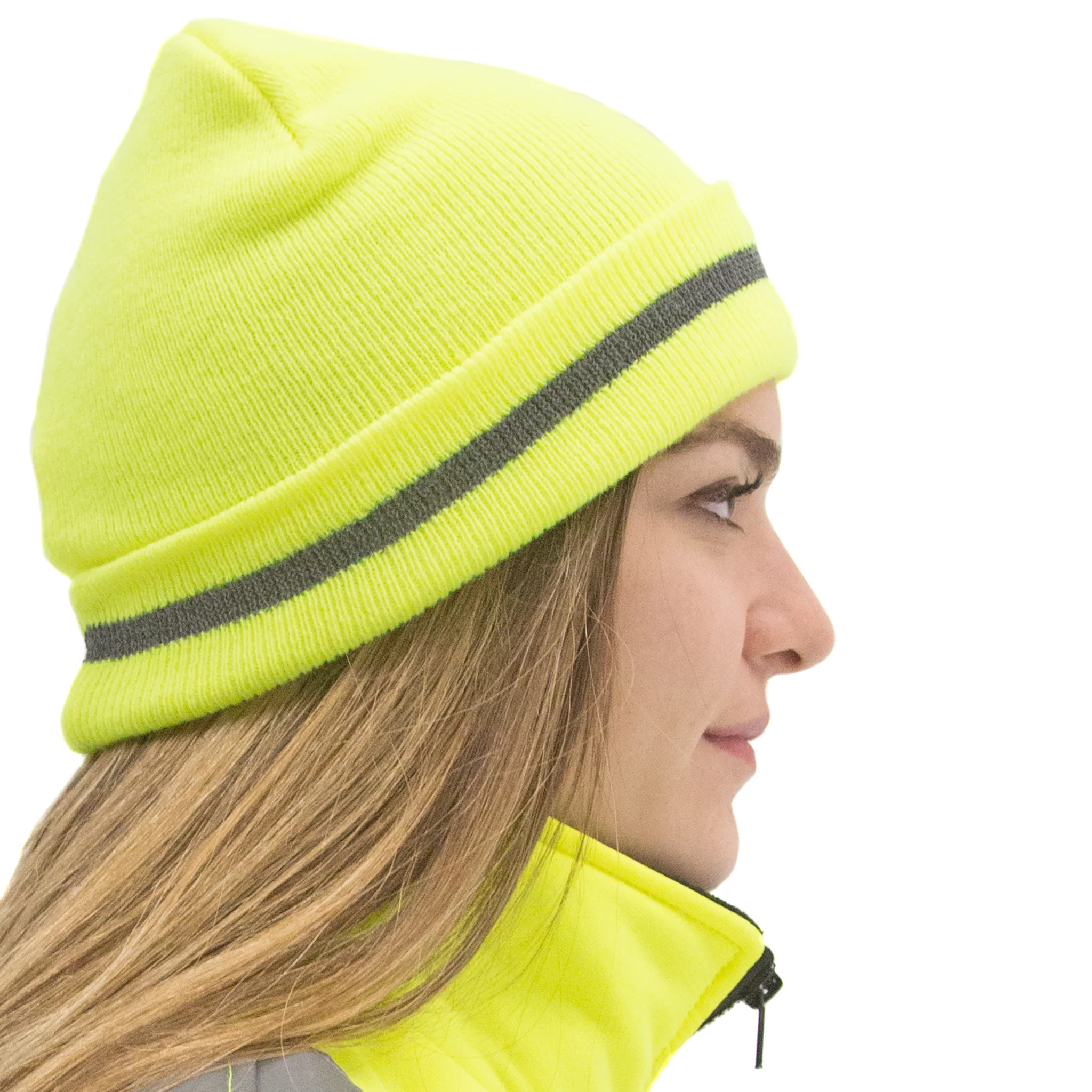 Hi-Vis Safety Beanie with Reflective Stripe - Image 4