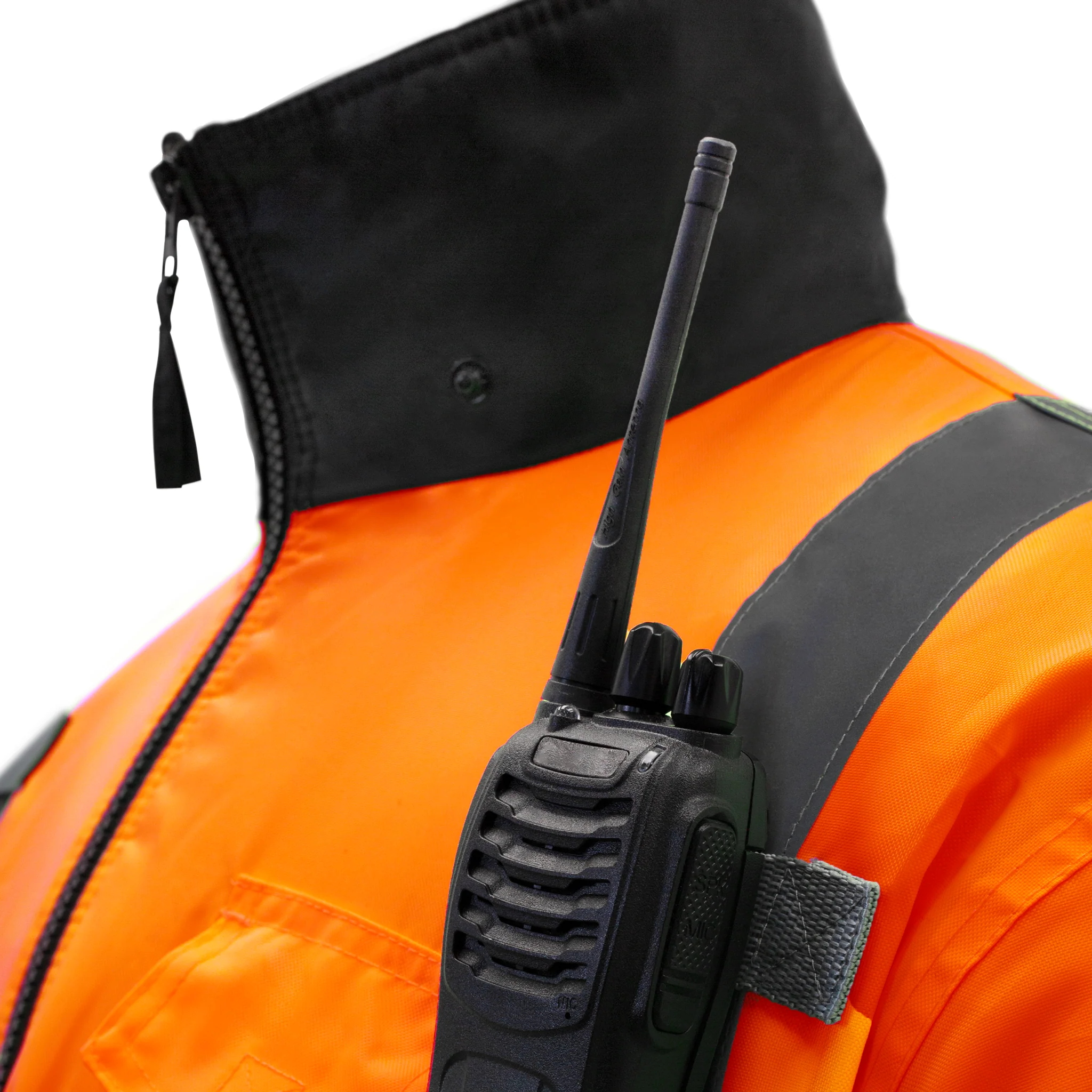 Hi-Vis Safety Bomber Jacket with Reflective Stripes - Image 6