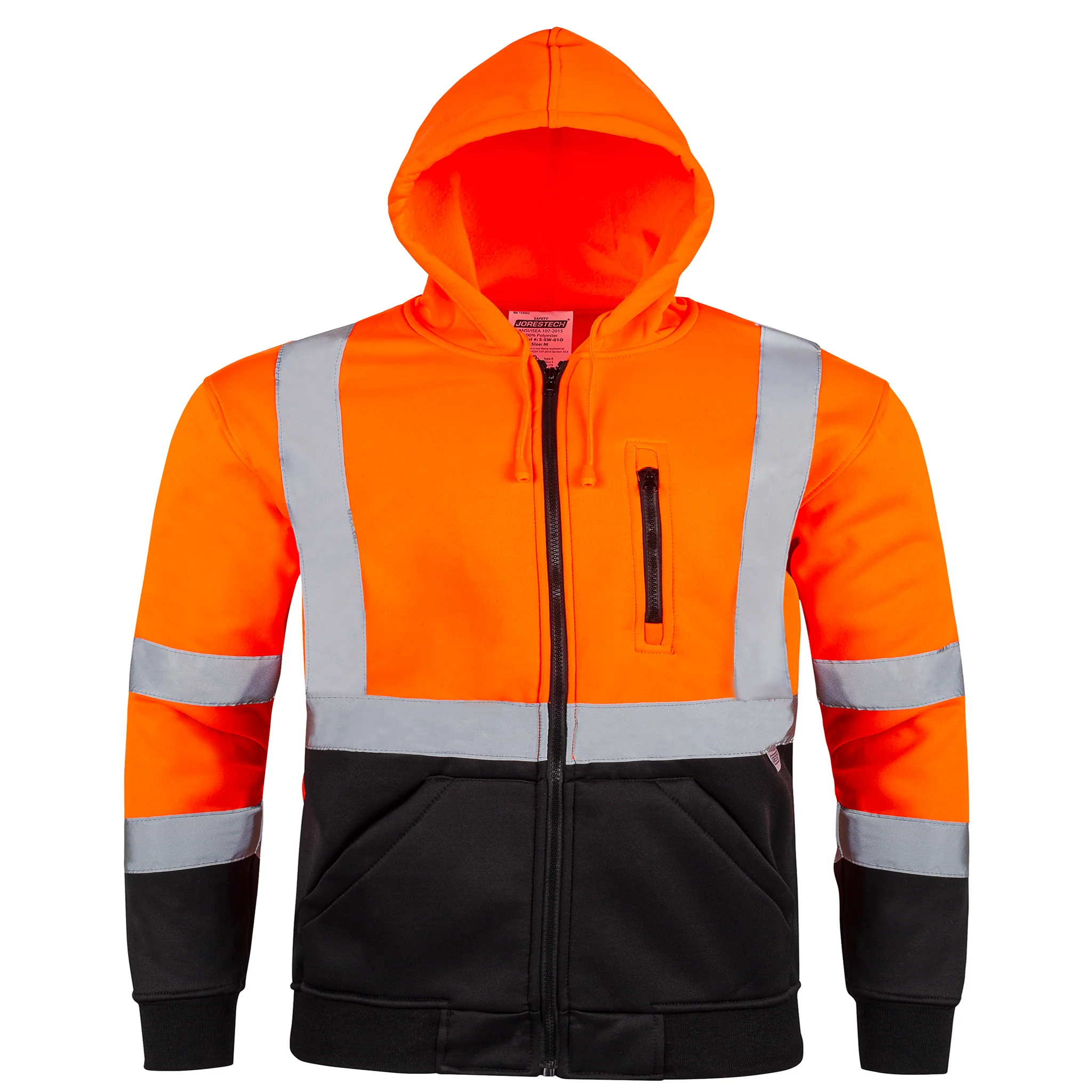Hi-Vis Safety Hooded Sweatshirt with Reflective Stripes - Image 10