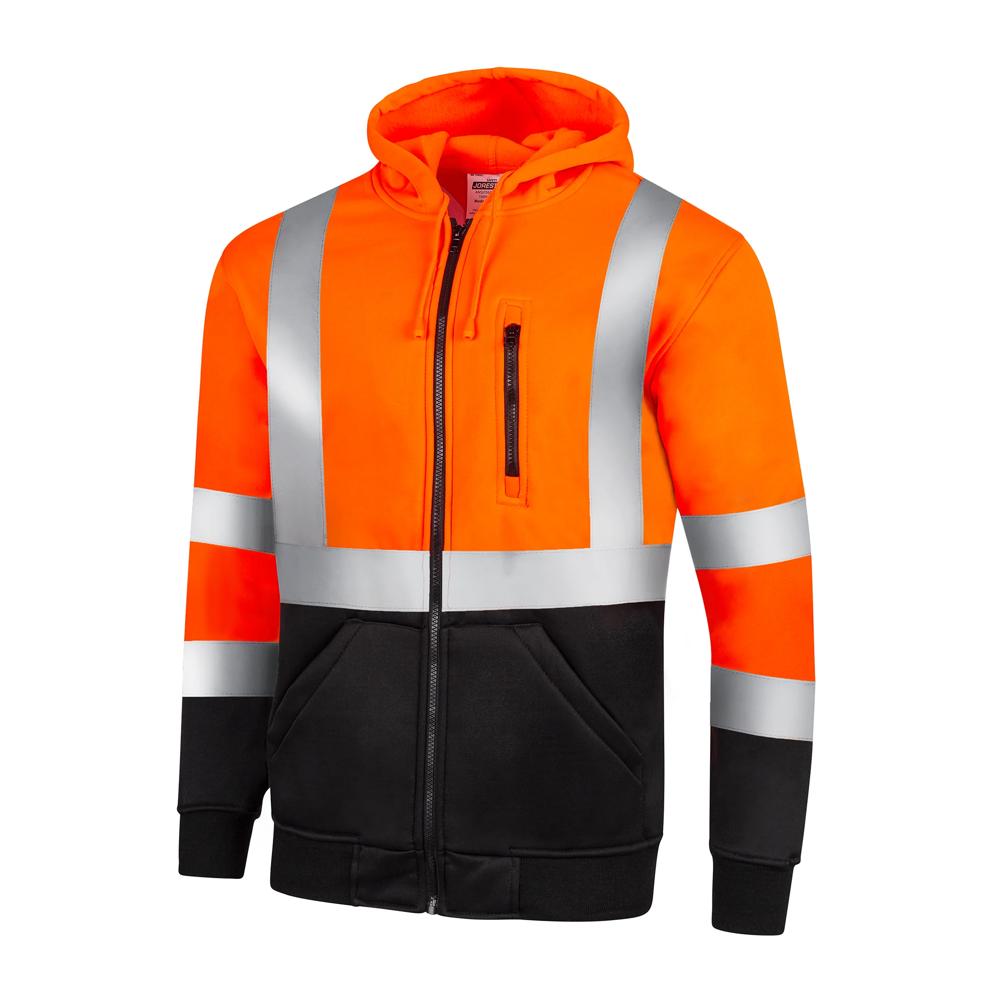 Hi-Vis Safety Hooded Sweatshirt with Reflective Stripes - Image 7