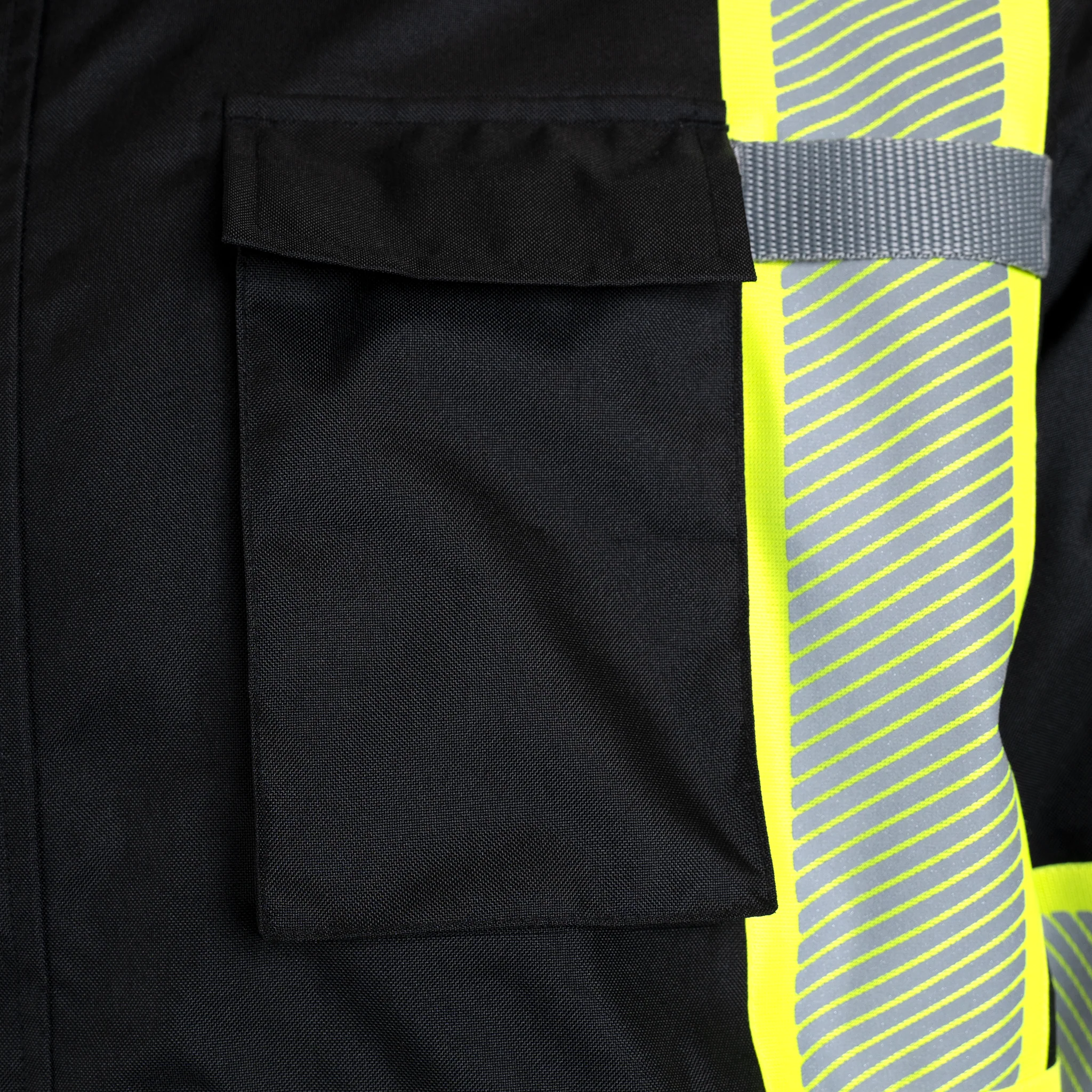 Hi-Vis Safety Jacket with Heat-Transfer Reflective Tapes and Removable Hood - Image 13