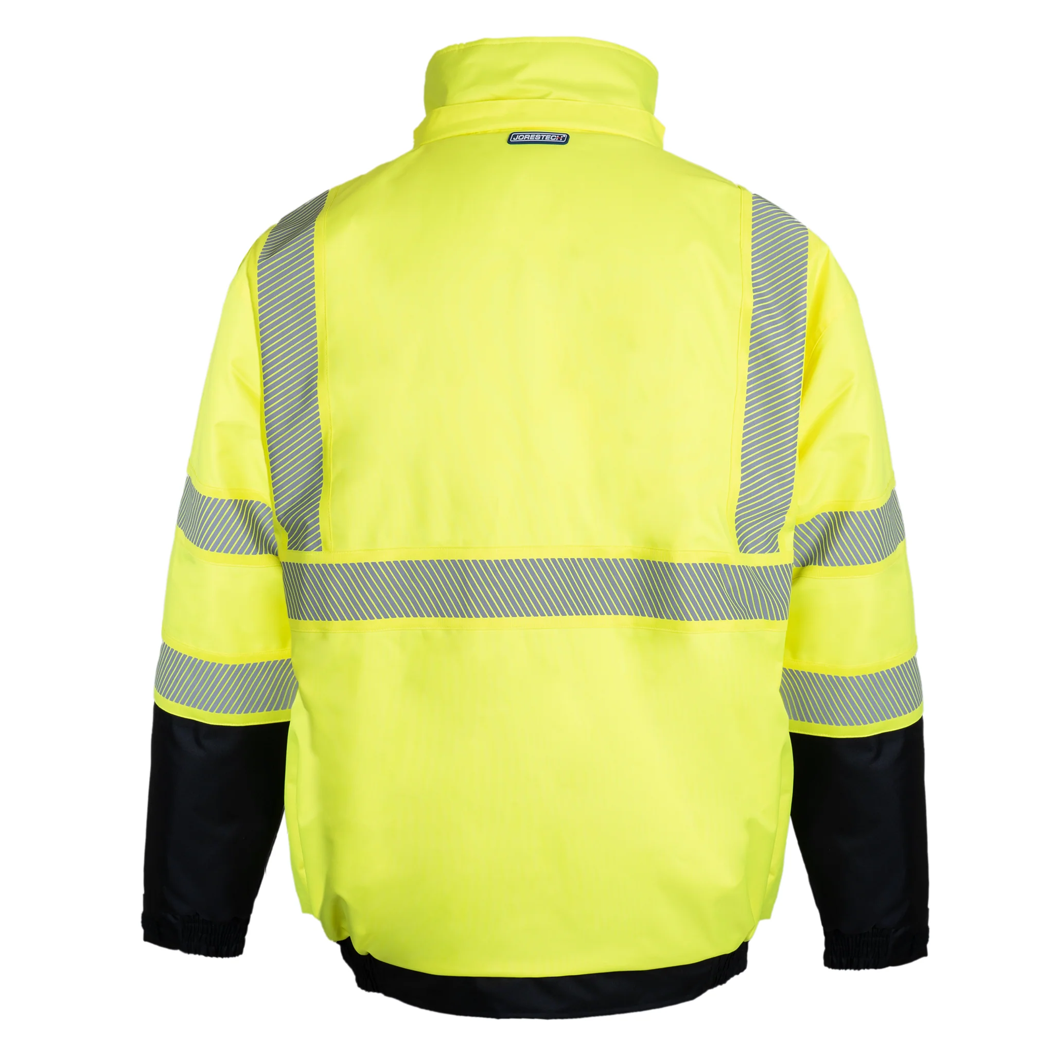 Hi-Vis Safety Jacket with Heat-Transfer Reflective Tapes and Removable Hood - Image 19