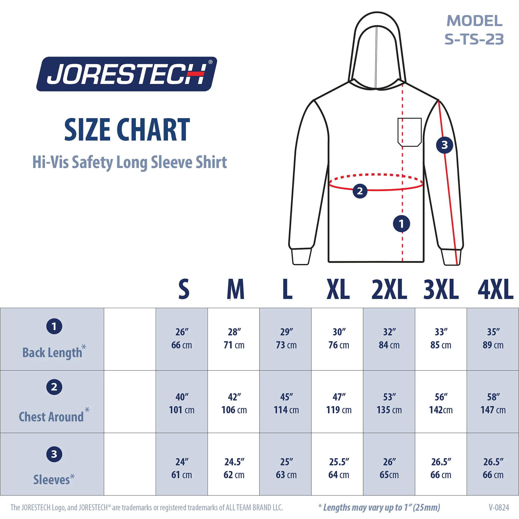 Hi-Vis Safety Long Sleeve Shirt with Hoodie - Image 2
