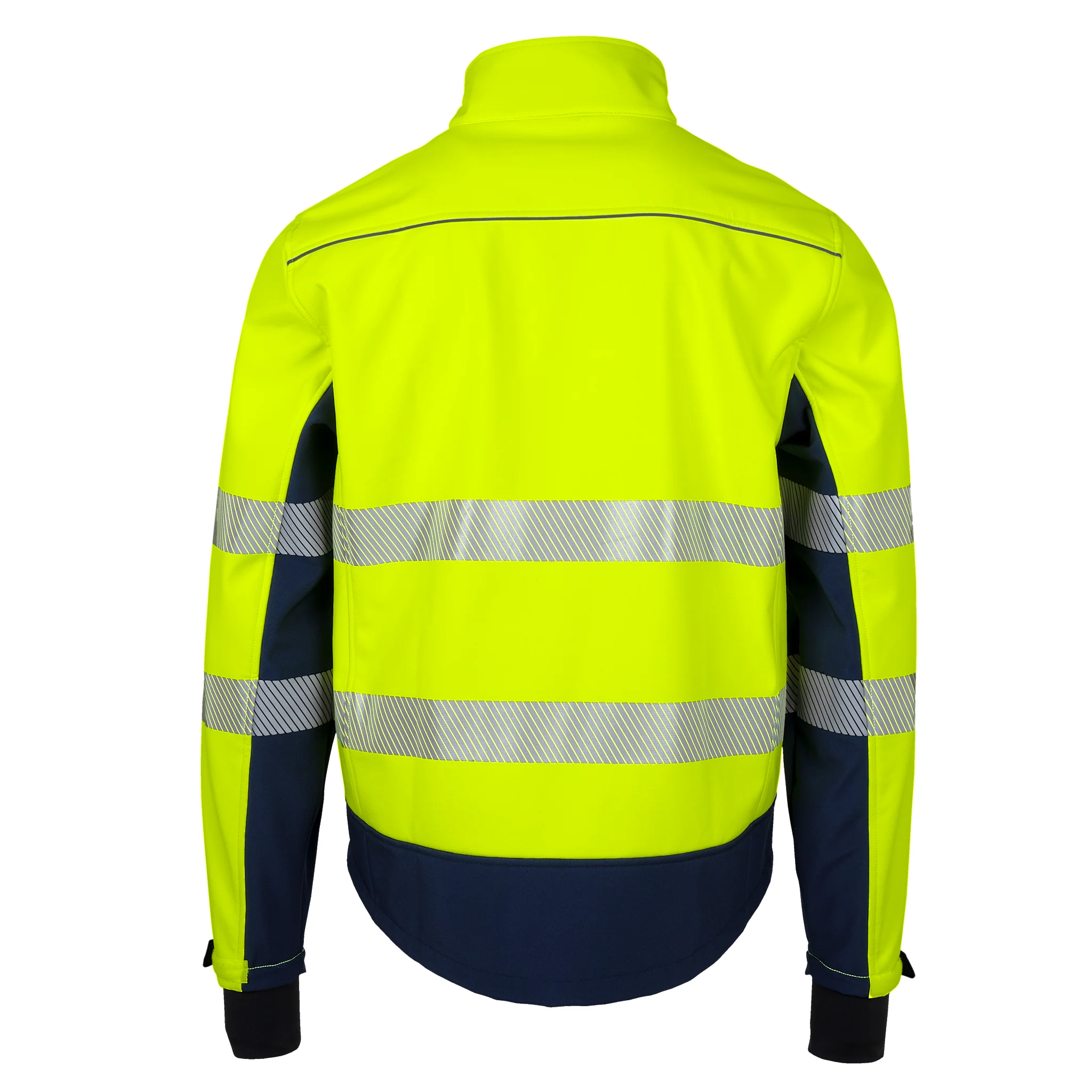 Hi-Vis Softshell Water Repellent Fleece Lined Safety Jacket with Reflective Strips - Image 4
