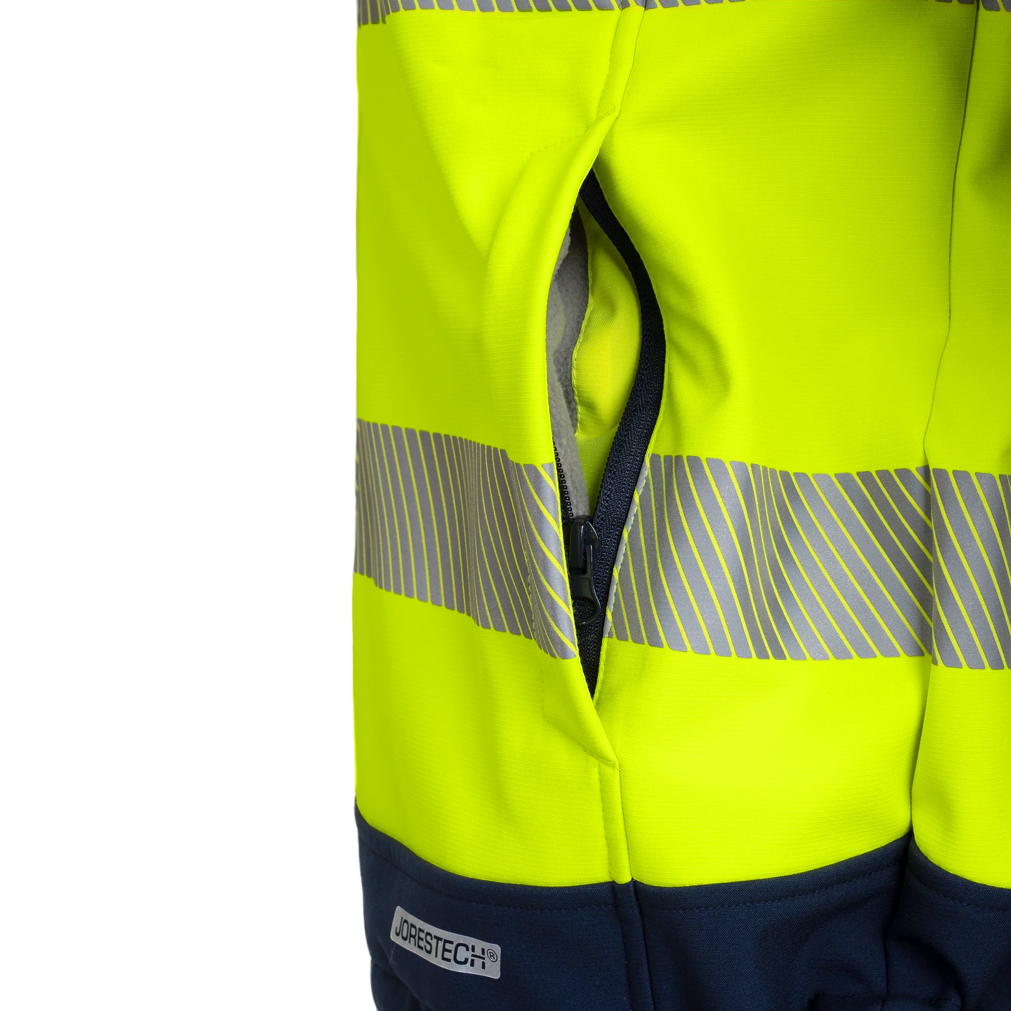 Hi-Vis Softshell Water Repellent Fleece Lined Safety Jacket with Reflective Strips - Image 9
