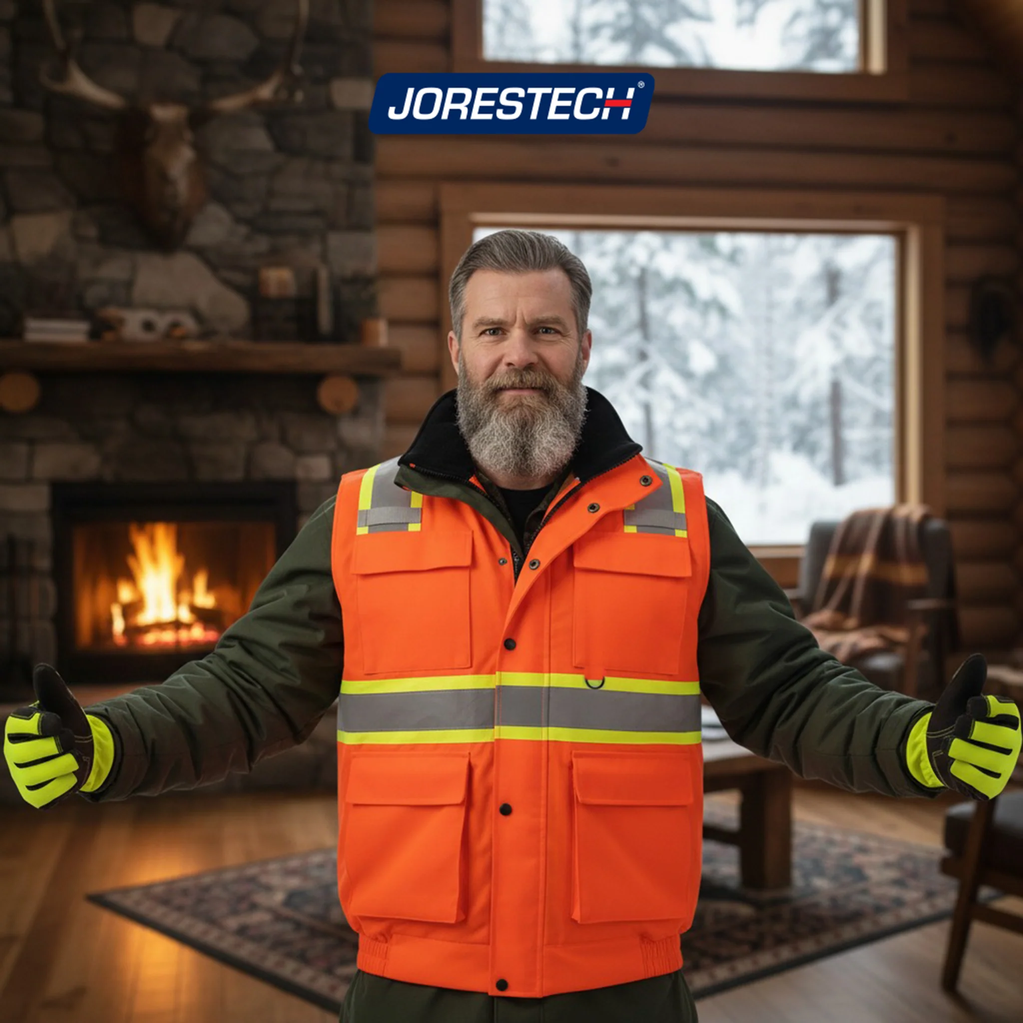 Hi-Vis Two Tone Fleece Insulated Safety Vest with Reflective Strips - Image 18