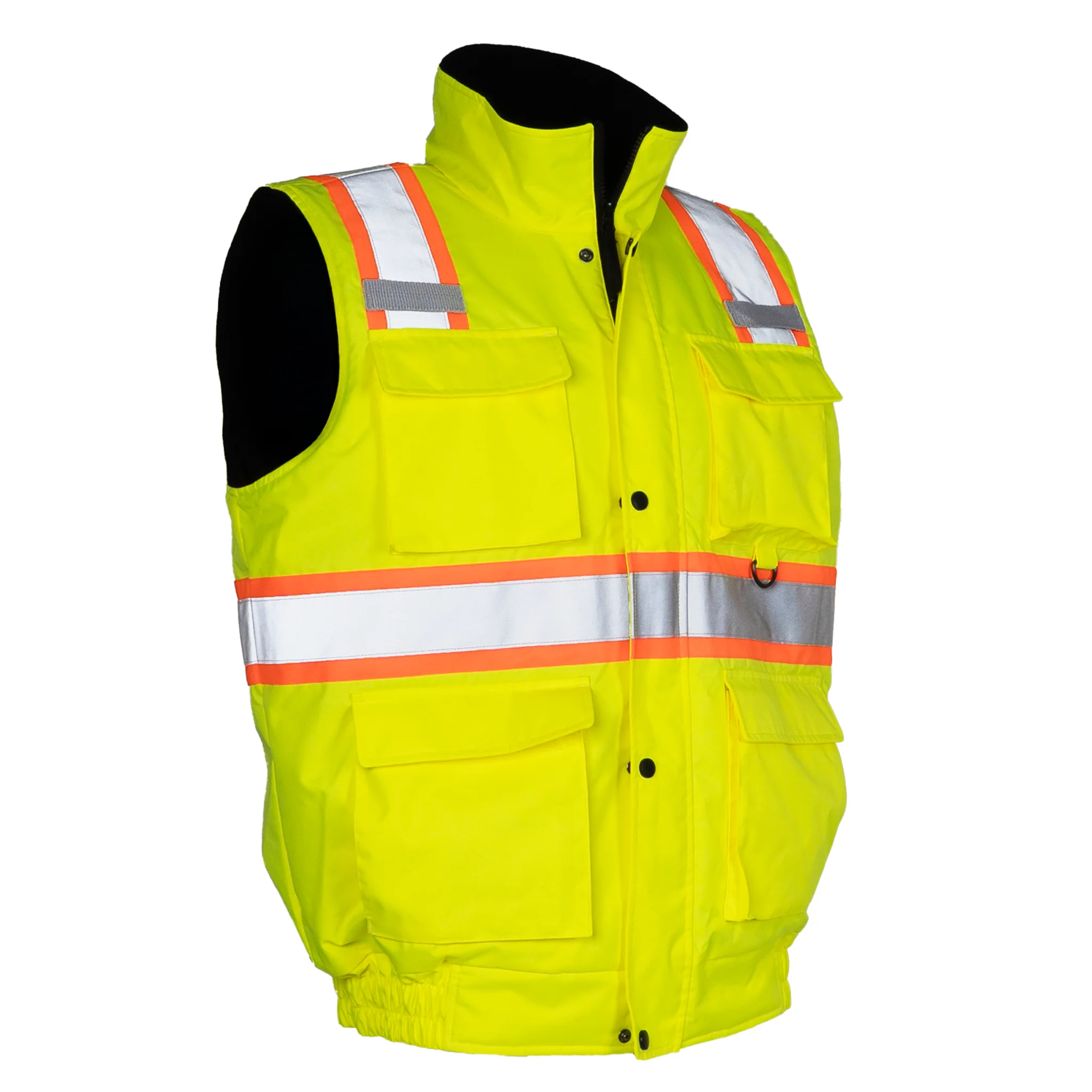 Hi-Vis Two Tone Fleece Insulated Safety Vest with Reflective Strips - Image 5