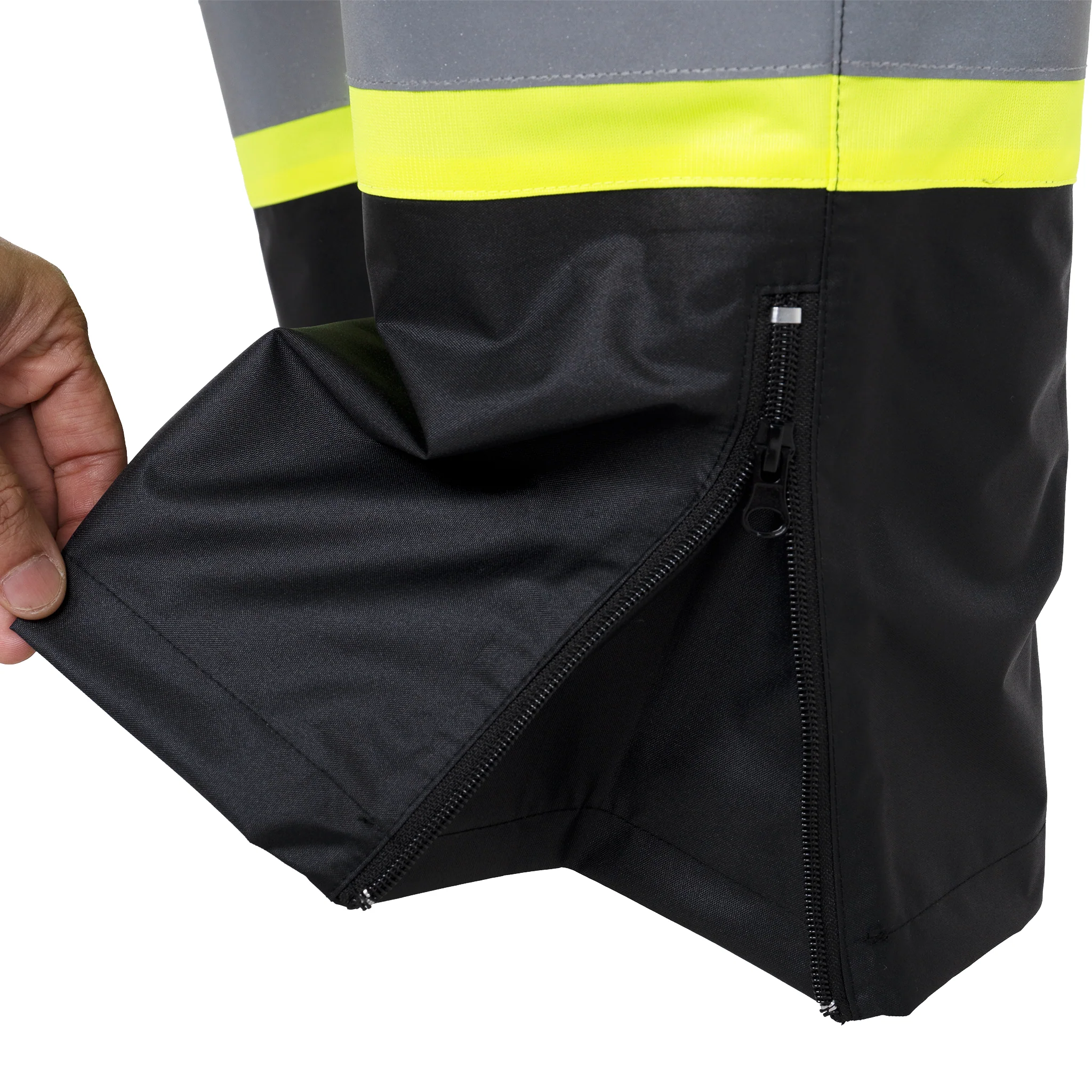 Hi-Vis Two Tone Orange/Black Rain Pants with Reflective Strips - Image 25