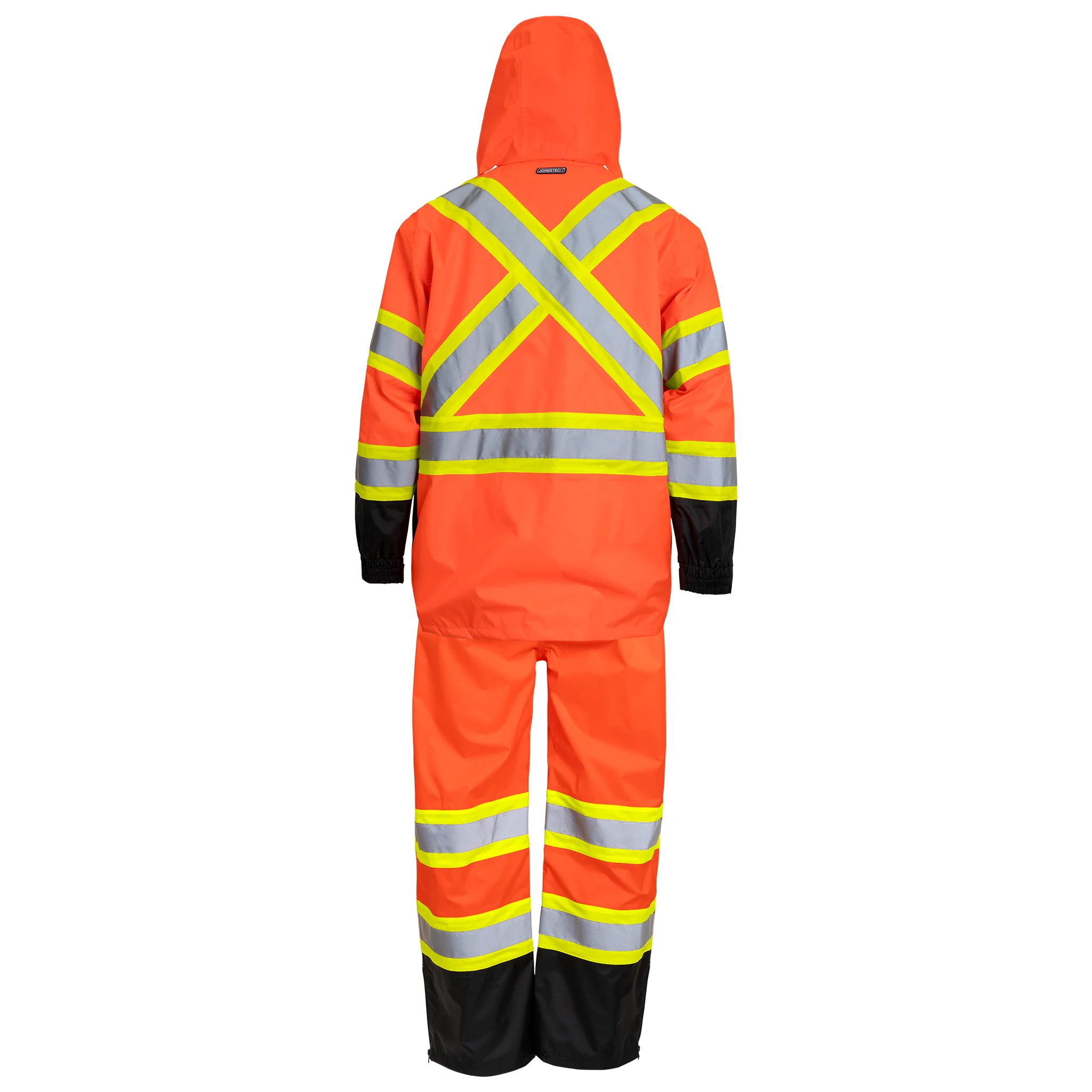 Hi-Vis Two Tone Rain Set with X Reflective Strips On Back - Image 2