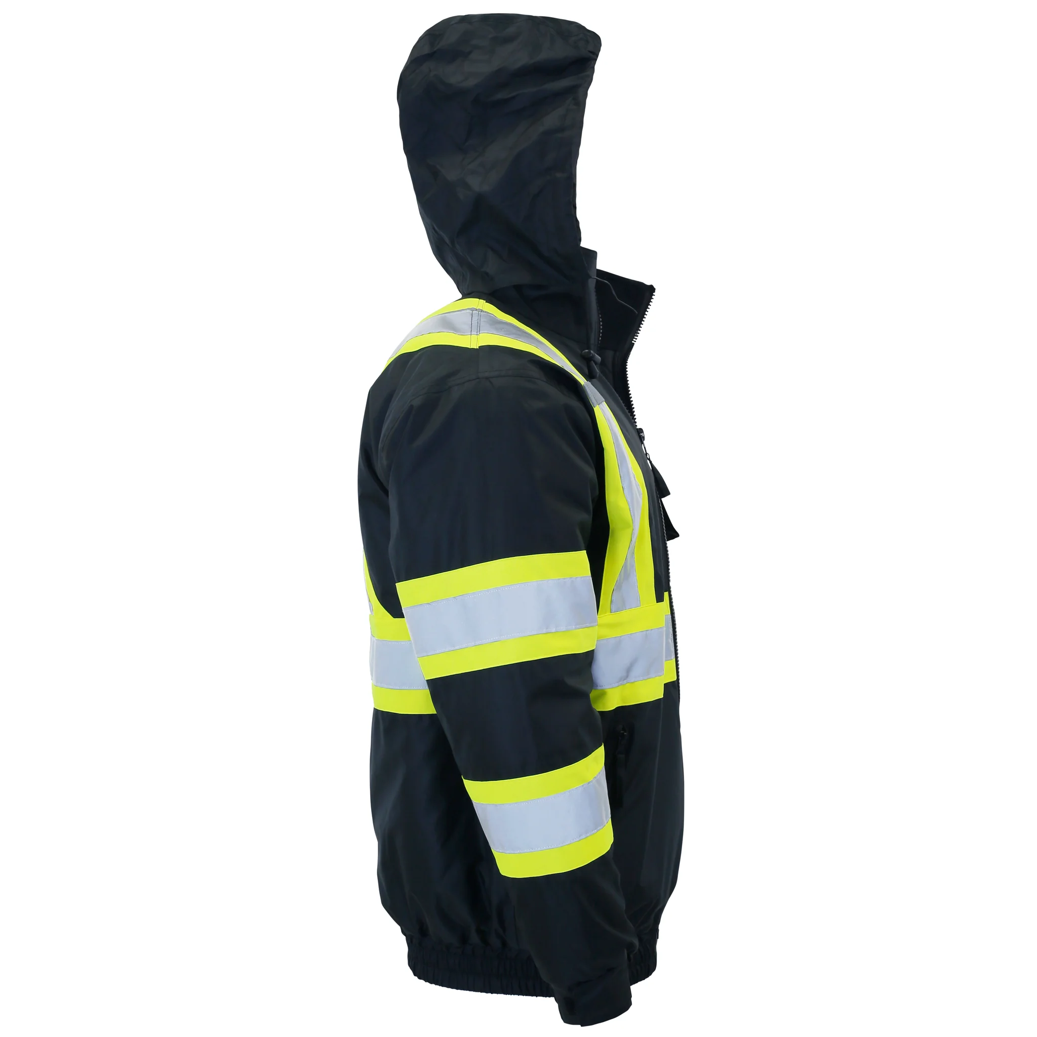 Hi-Vis X-Back Two-Tone Safety Bomber Jacket with Reflective Stripes - Image 22