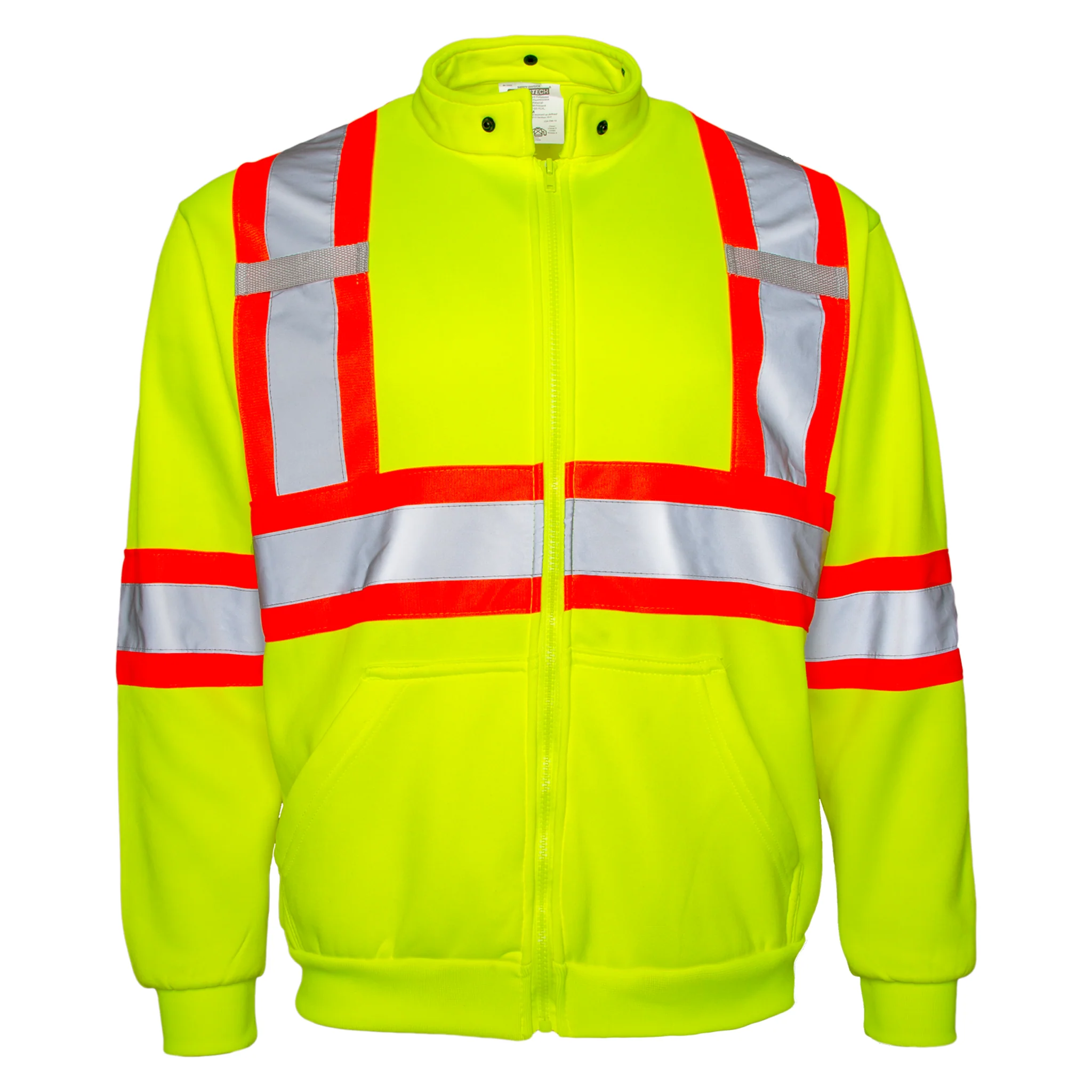 Hi-Vis X-Back Two Tone Safety Hooded Sweatshirt with Reflective Stripes - Image 5
