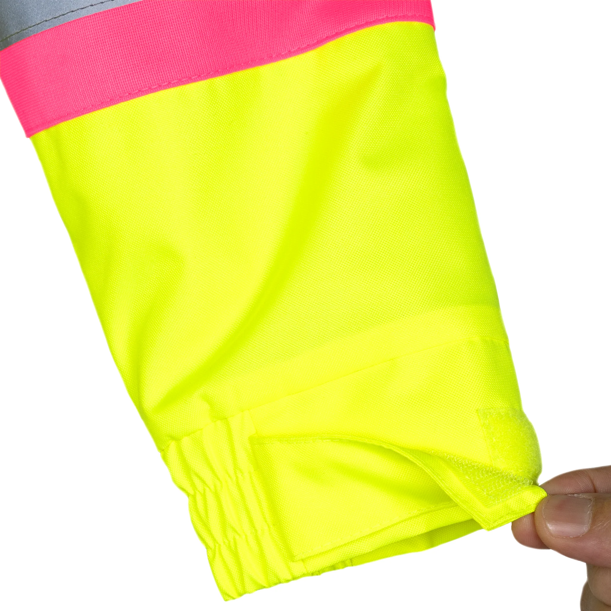 Hi-Vis Two Tone Safety Jacket with Reflective Tapes and Pink Contrast - Image 12