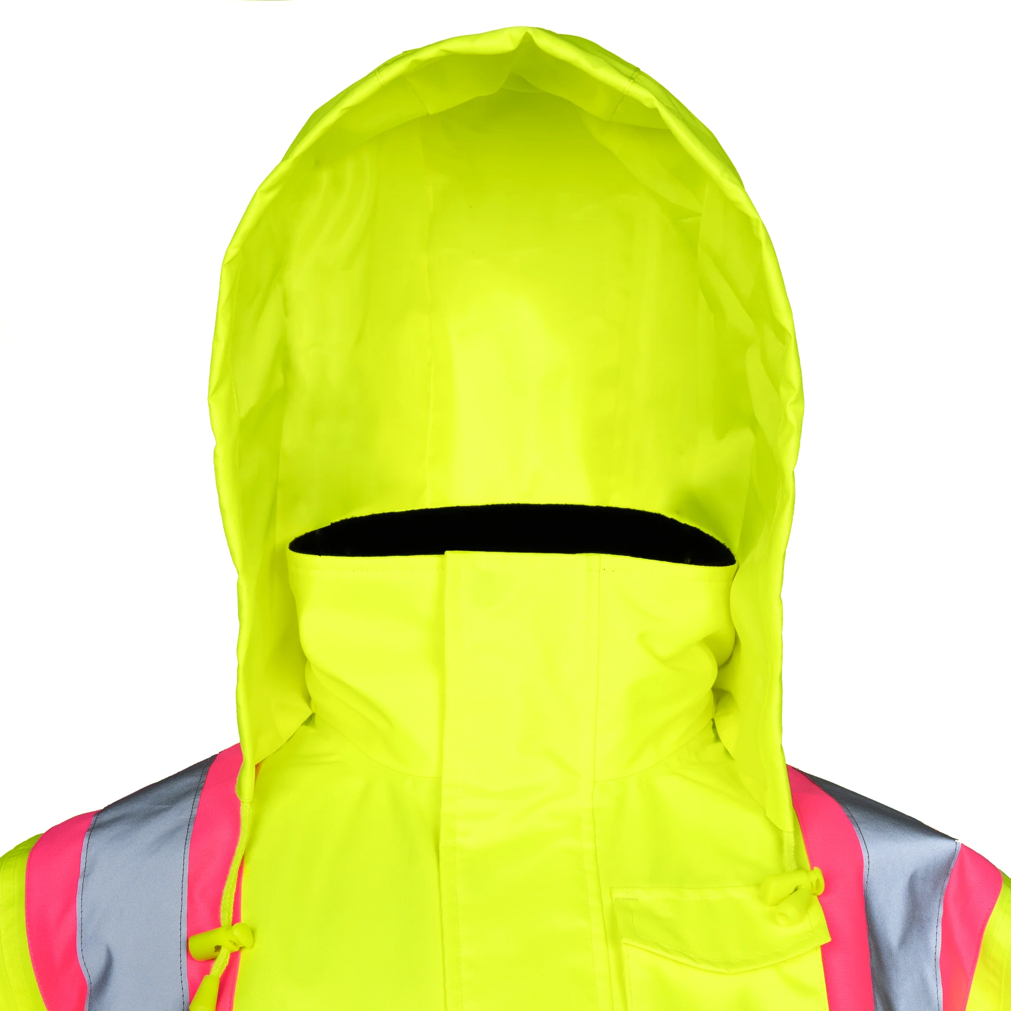 Hi-Vis Two Tone Safety Jacket with Reflective Tapes and Pink Contrast - Image 14