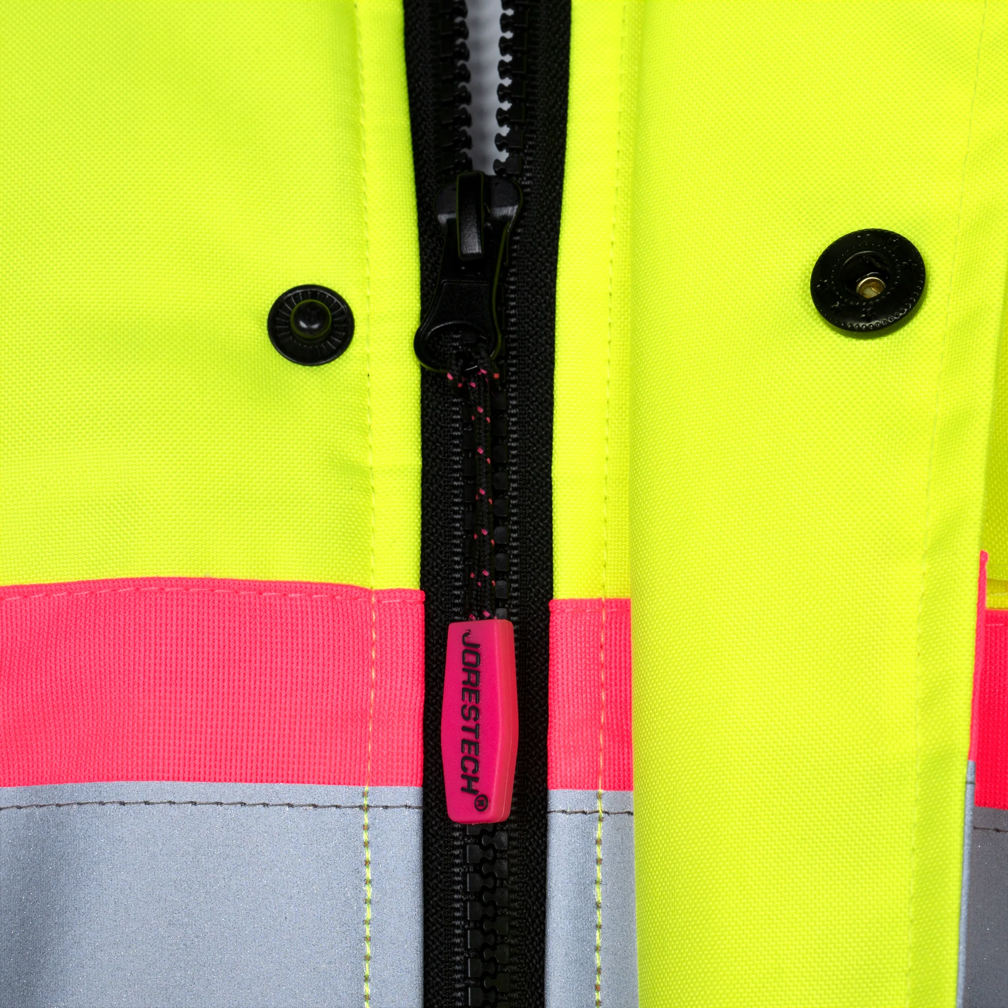 Hi-Vis Two Tone Safety Jacket with Reflective Tapes and Pink Contrast - Image 16