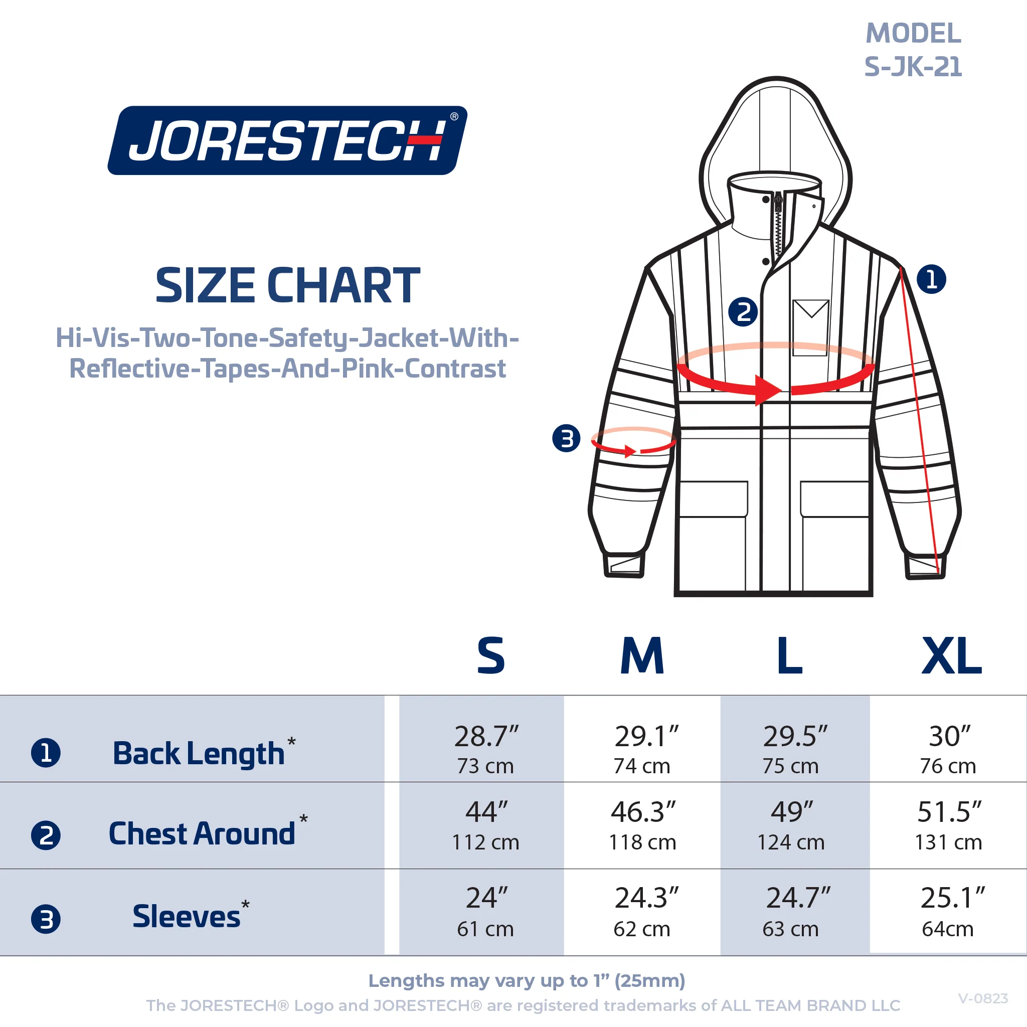 Hi-Vis Two Tone Safety Jacket with Reflective Tapes and Pink Contrast - Image 5