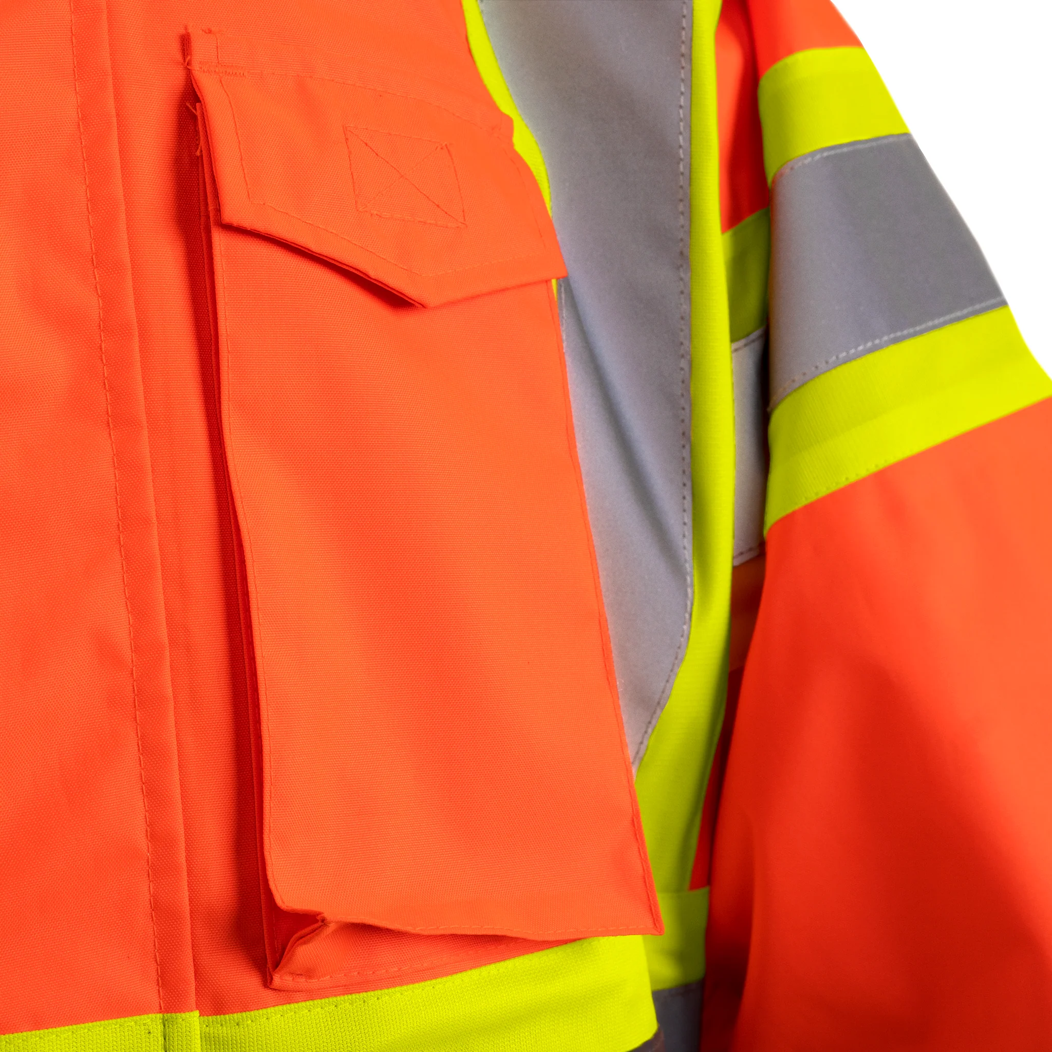 Hi Vis Two Tone Safety Rain Jacket With X Reflective Stripes - Image 10