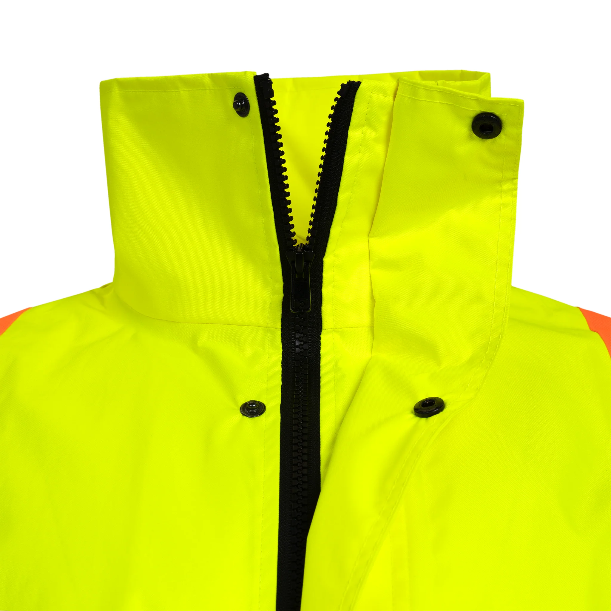 Hi Vis Two Tone Safety Rain Jacket With X Reflective Stripes - Image 17