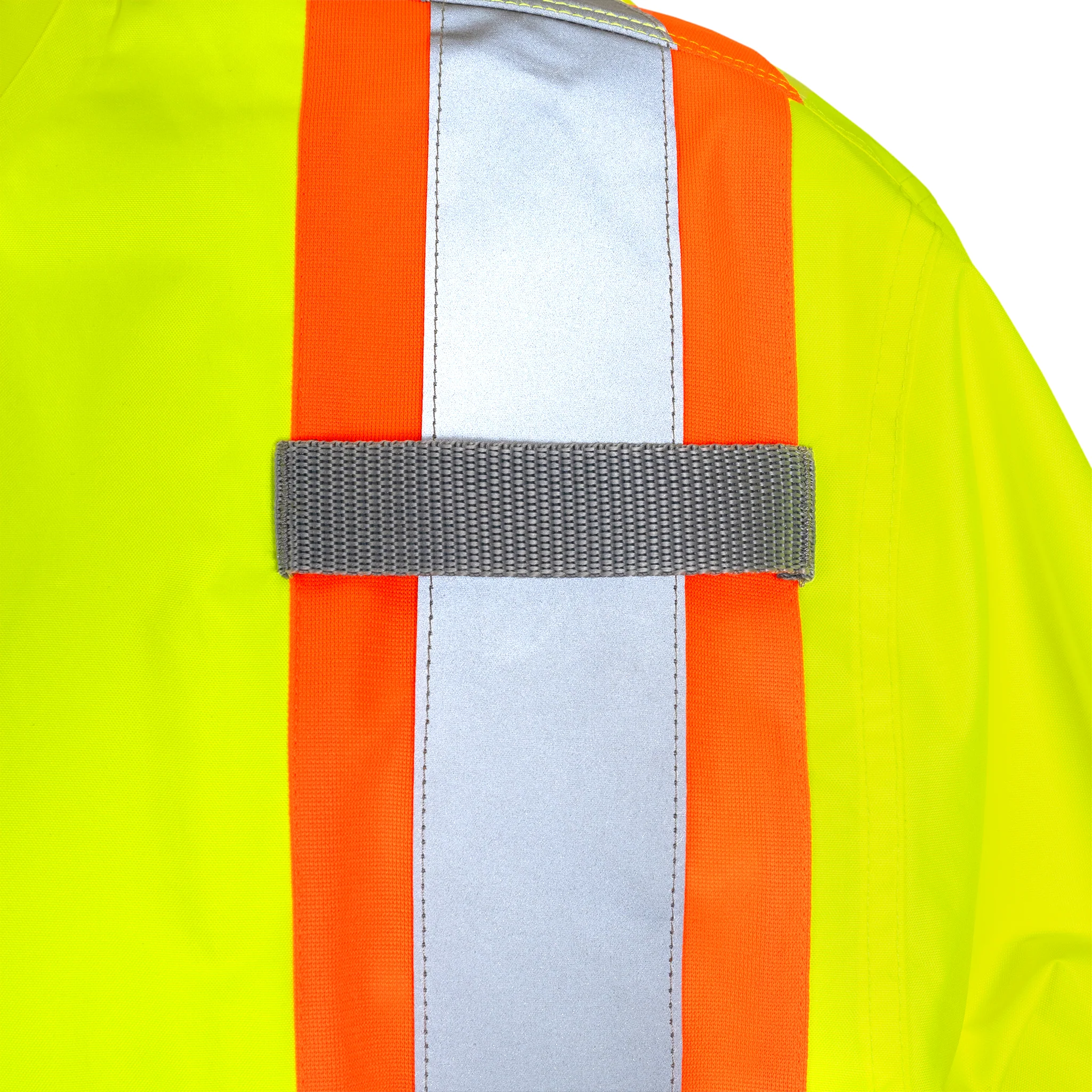 Hi Vis Two Tone Safety Rain Jacket With X Reflective Stripes - Image 22