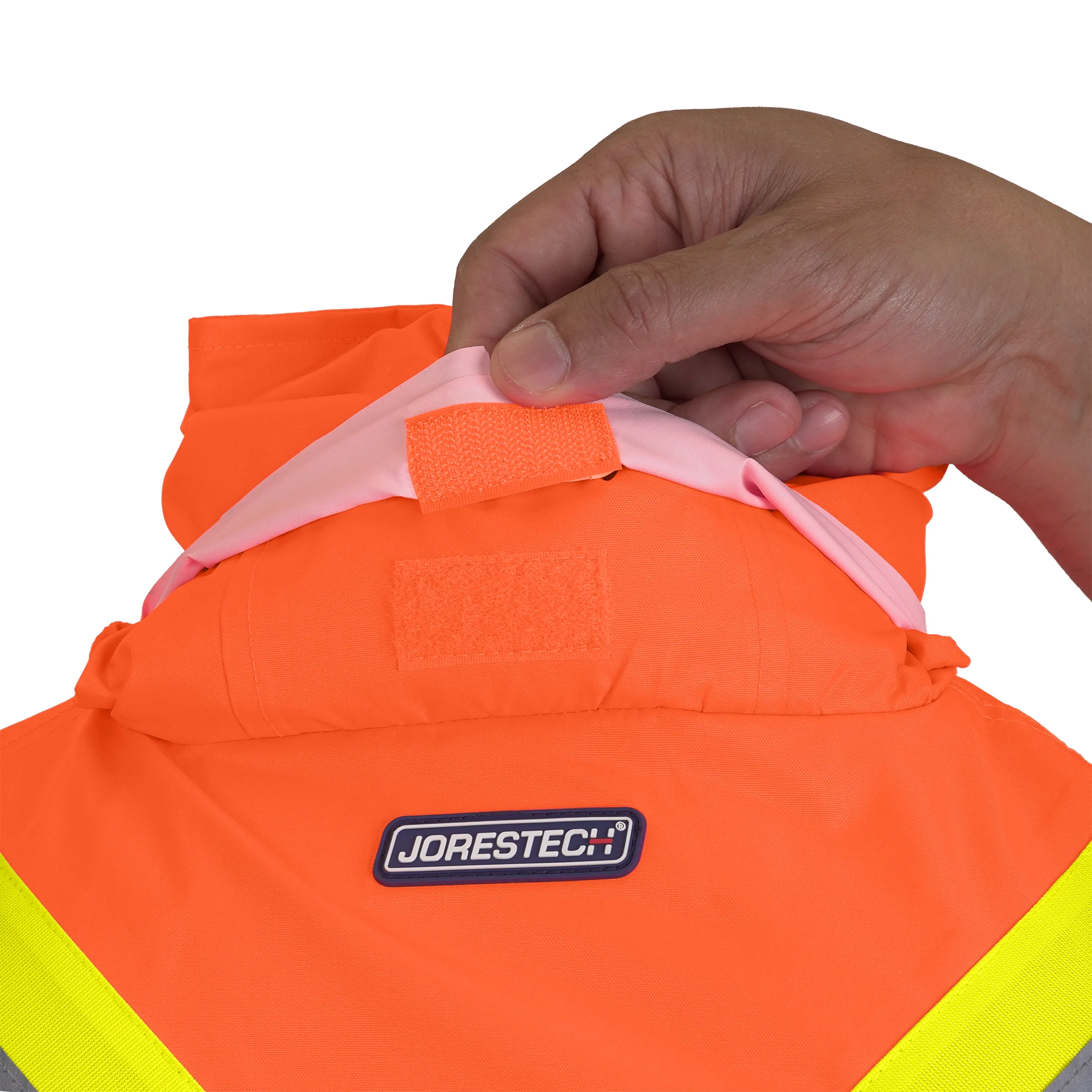 Hi Vis Two Tone Safety Rain Jacket With X Reflective Stripes - Image 9
