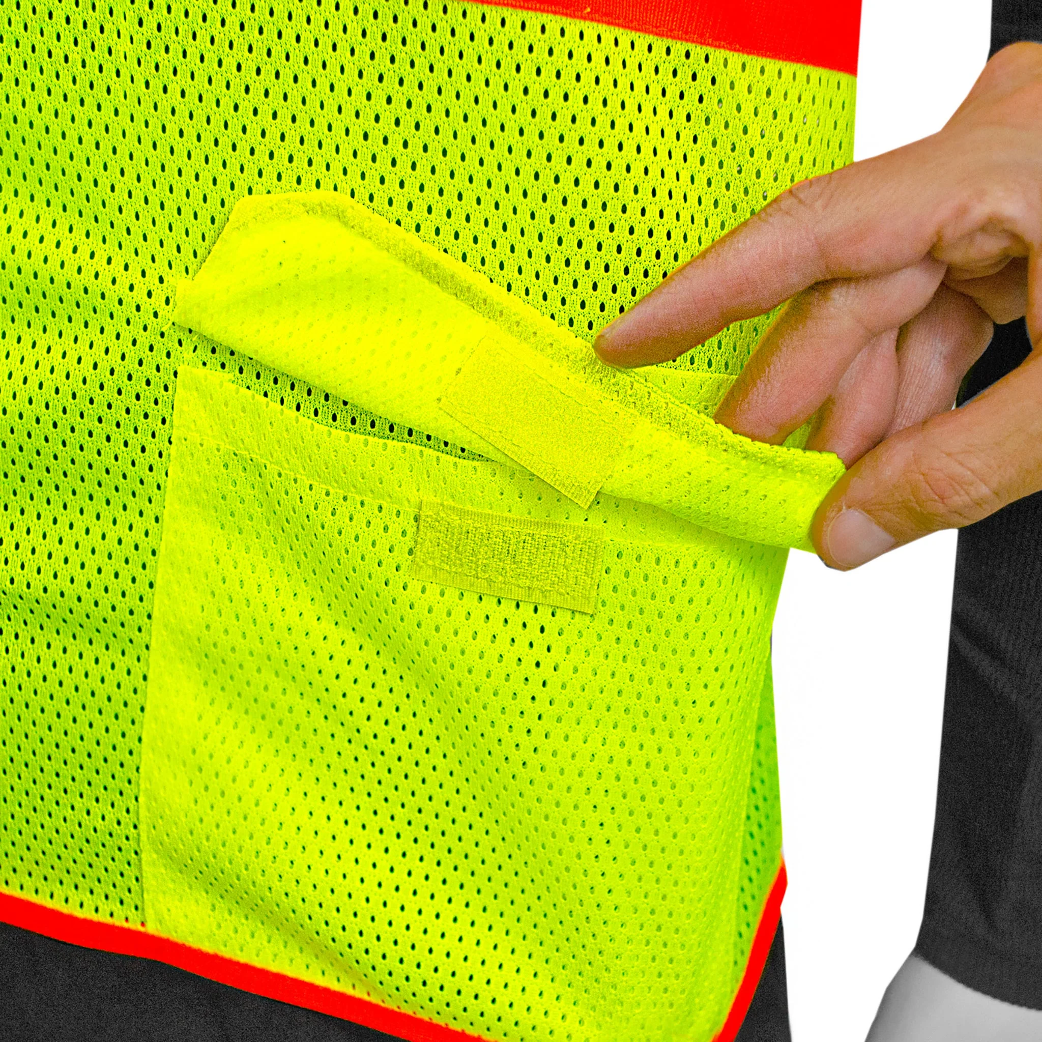 Hi-Vis Two Toned Mesh Sleeved Safety Vest with 2” Reflective Strips and Pockets - Image 6