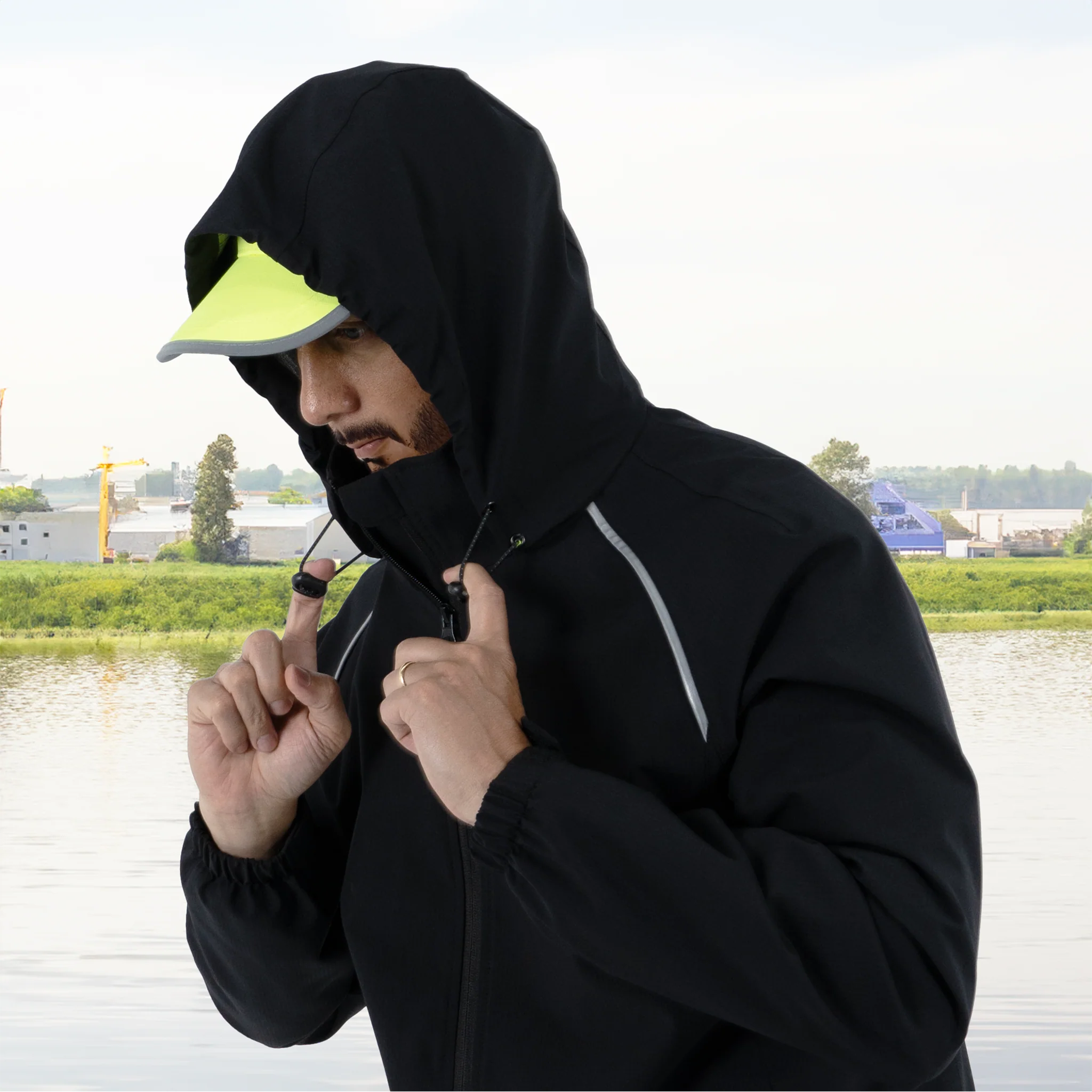 Hi Vis Waterproof Ripstop Jacket with Reflective Heat Transfer Tapes - Image 28